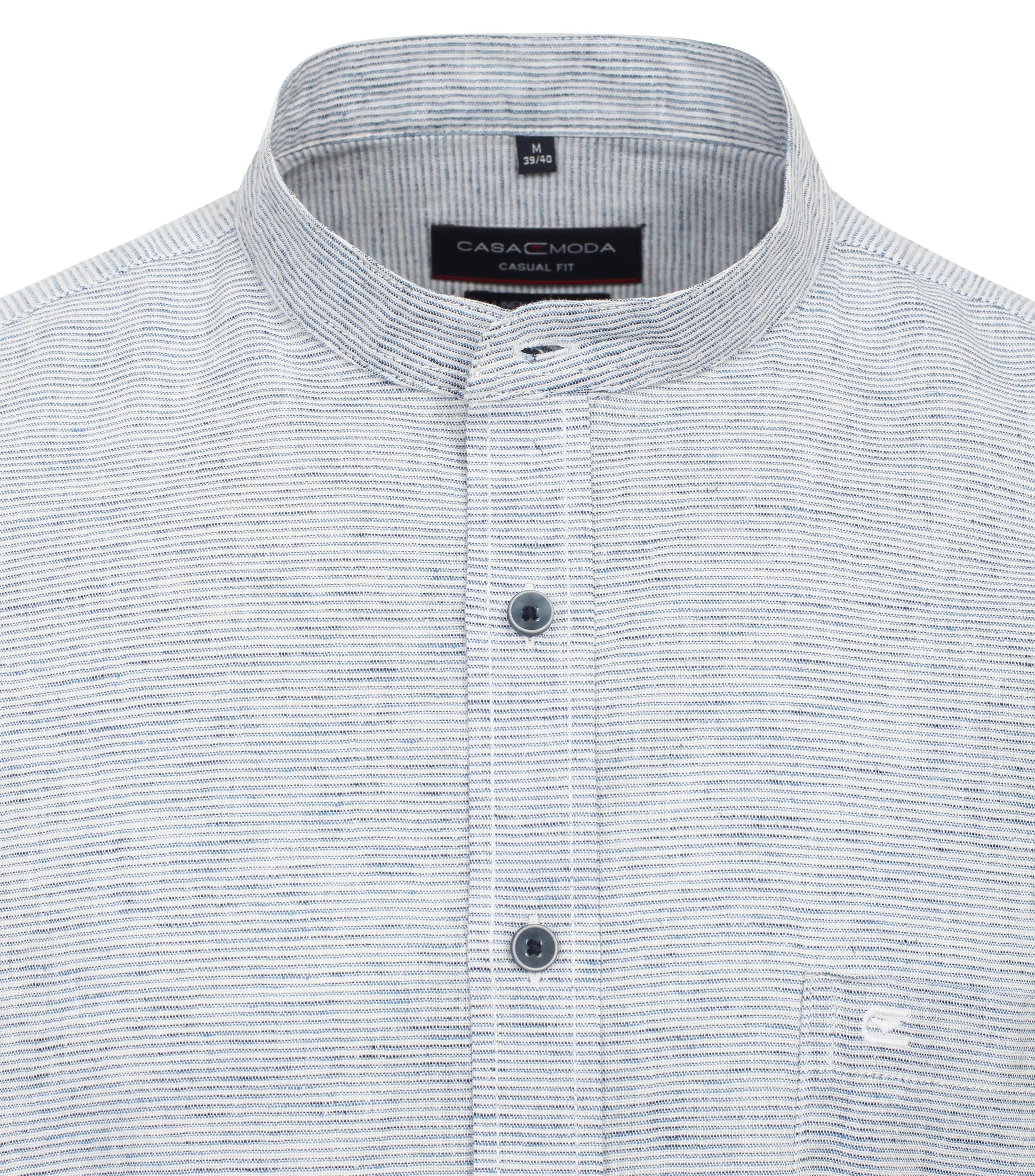 Ein Freizeithemd im uni Muster in der Farbe graues Mittelblau