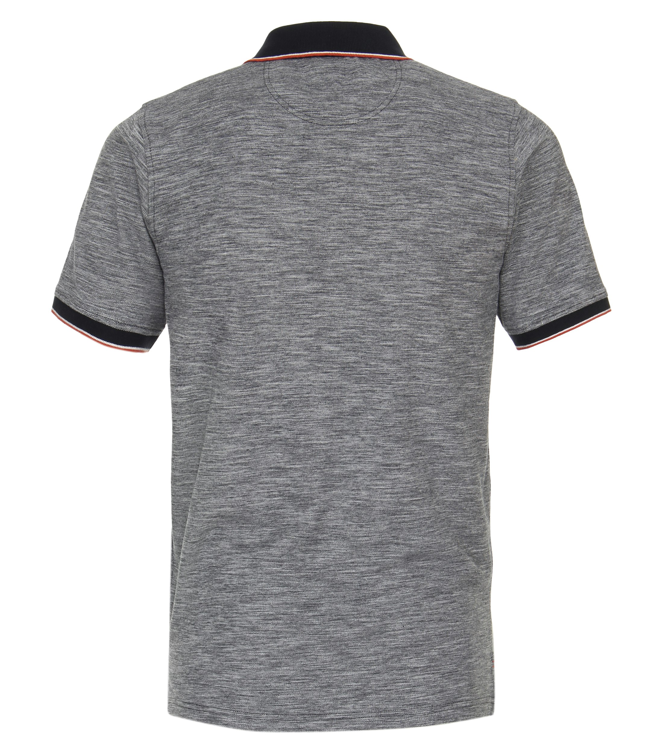 Ein Polo-Shirt im uni Muster in der Farbe graues Mittelblau
