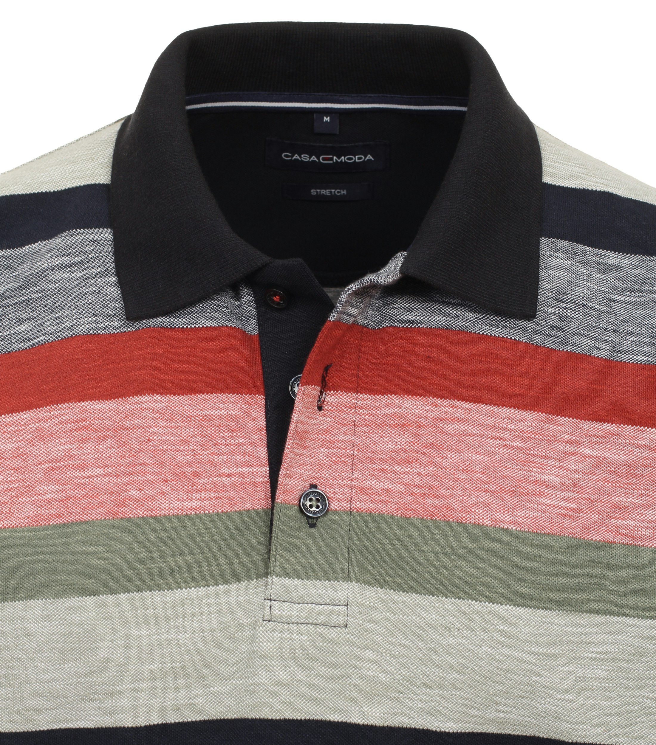 Polo-Shirt im gestreiften Muster in der Farbe Dunkelblau
