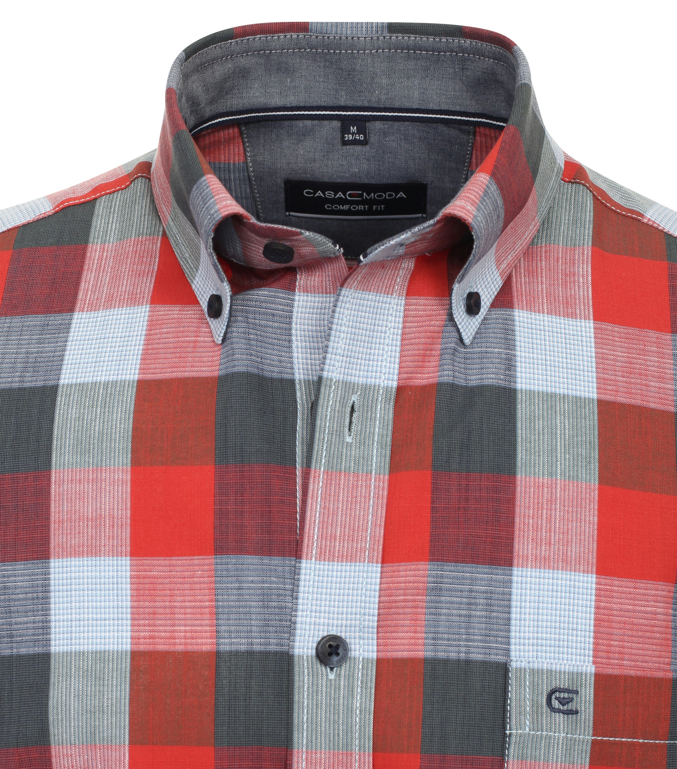 Ein Freizeithemd im kariert Muster in der Farbe Hellrot