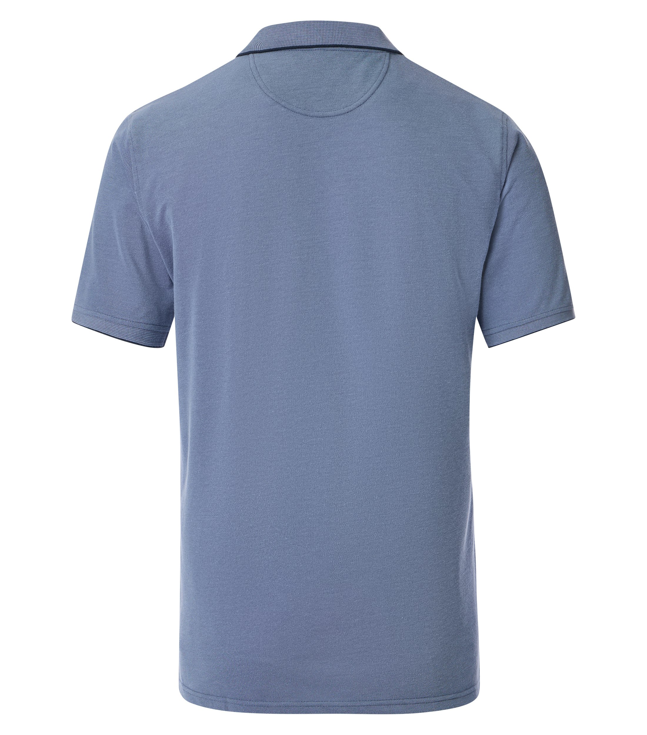 Ein Polo-Shirt im uni Muster in der Farbe Mittelblau