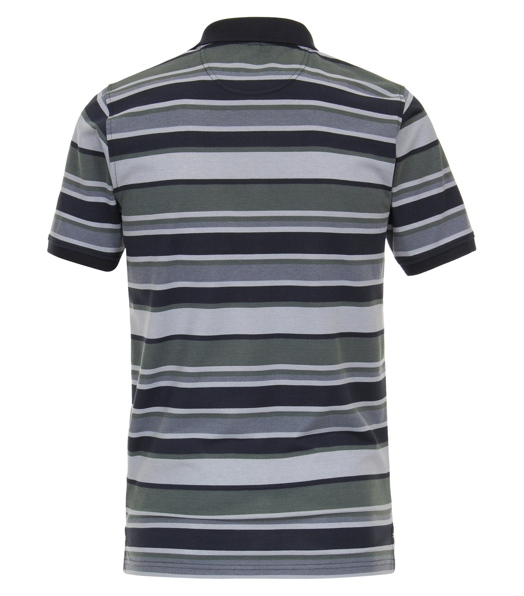 Ein Polo-Shirt im gestreift Muster in der Farbe Olive