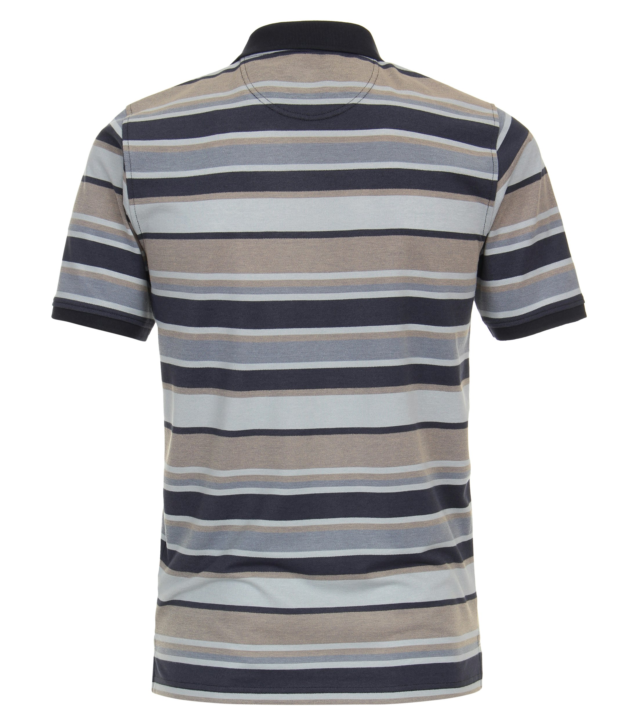 Ein Polo-Shirt im gestreift Muster in der Farbe Beige