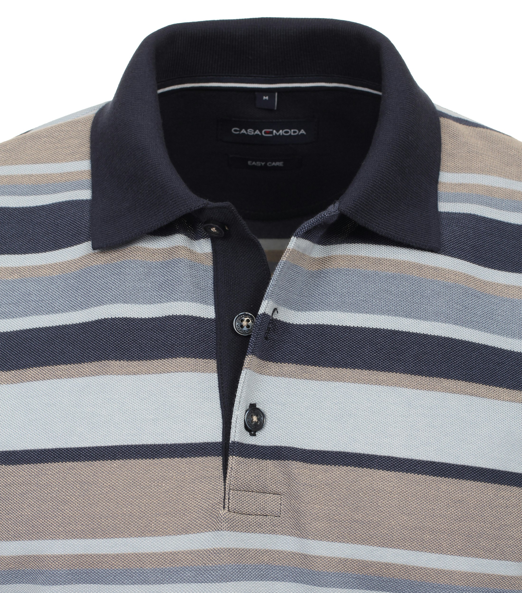 Ein Polo-Shirt im gestreift Muster in der Farbe Beige