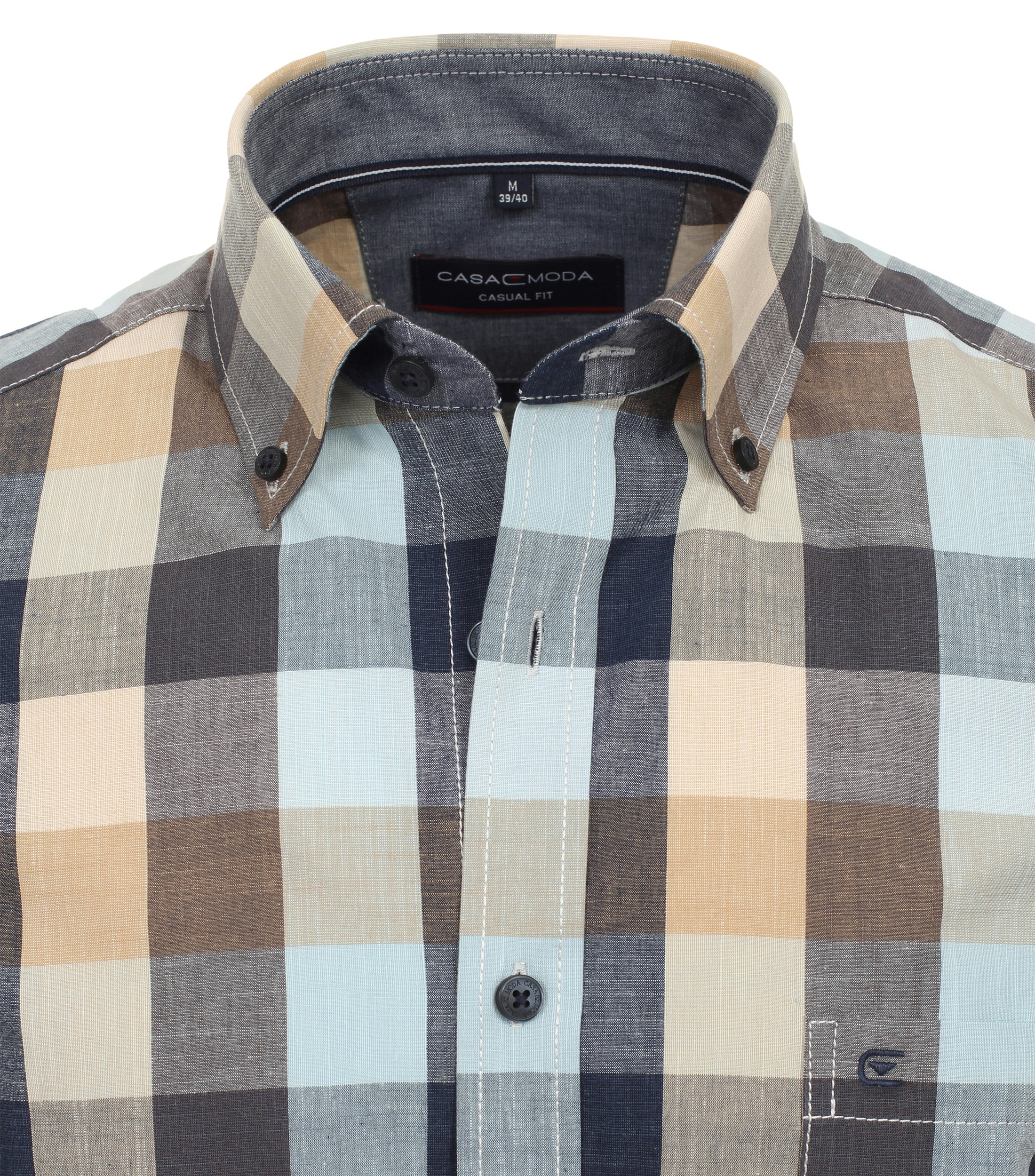 Ein Freizeithemd im kariert Muster in der Farbe graues Dunkelblau