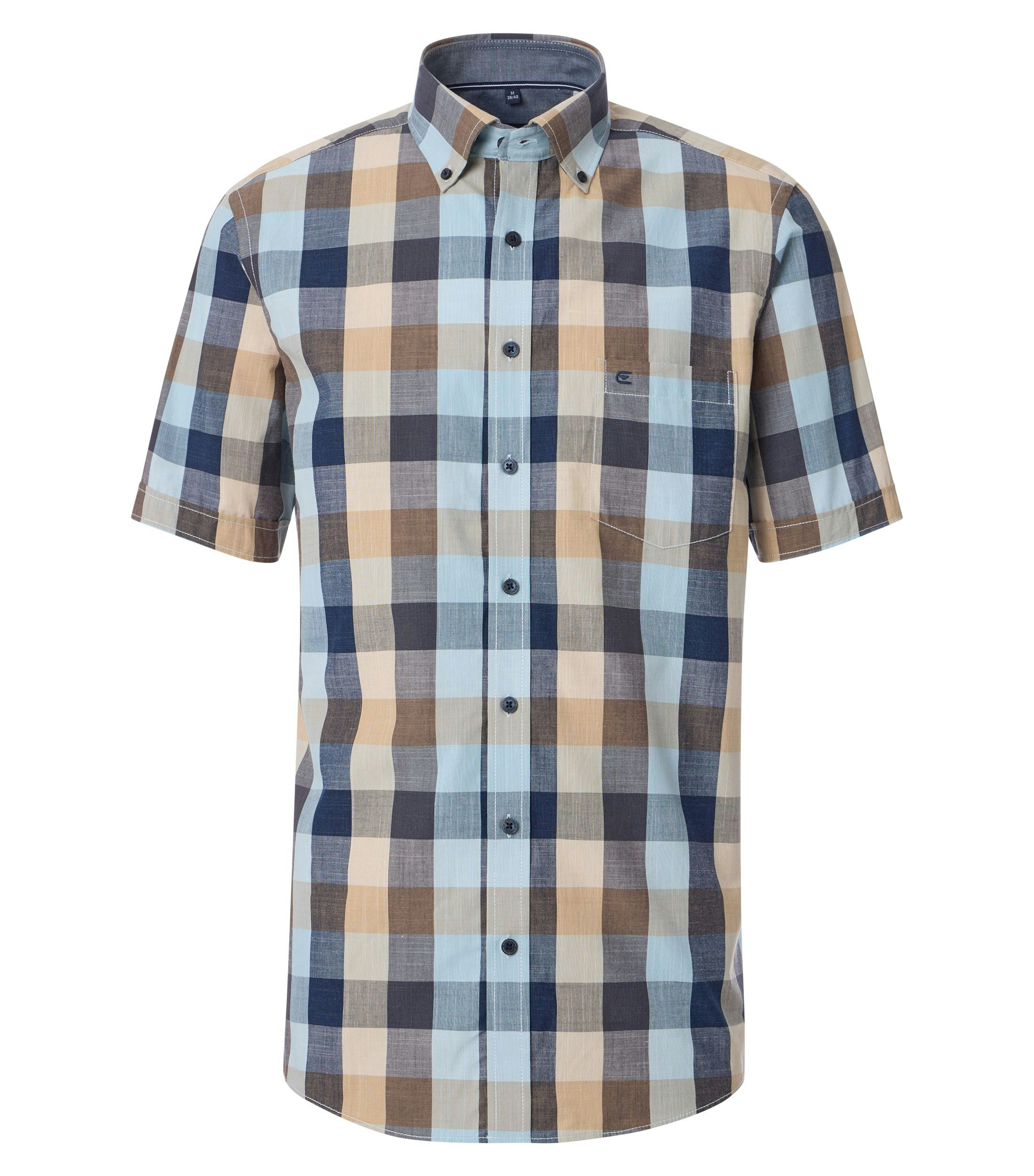 Ein Freizeithemd im kariert Muster in der Farbe Mittelblau