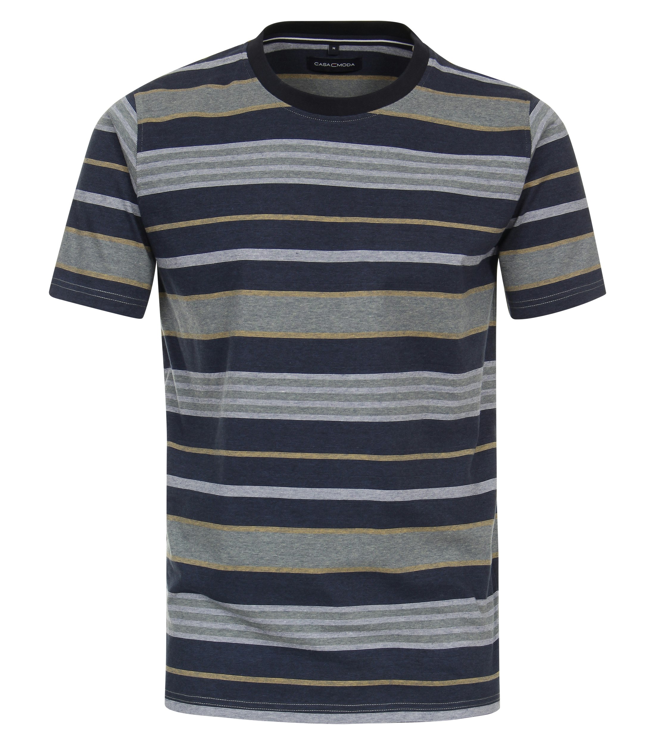 Ein T-Shirt im gestreift Muster in der Farbe Olive