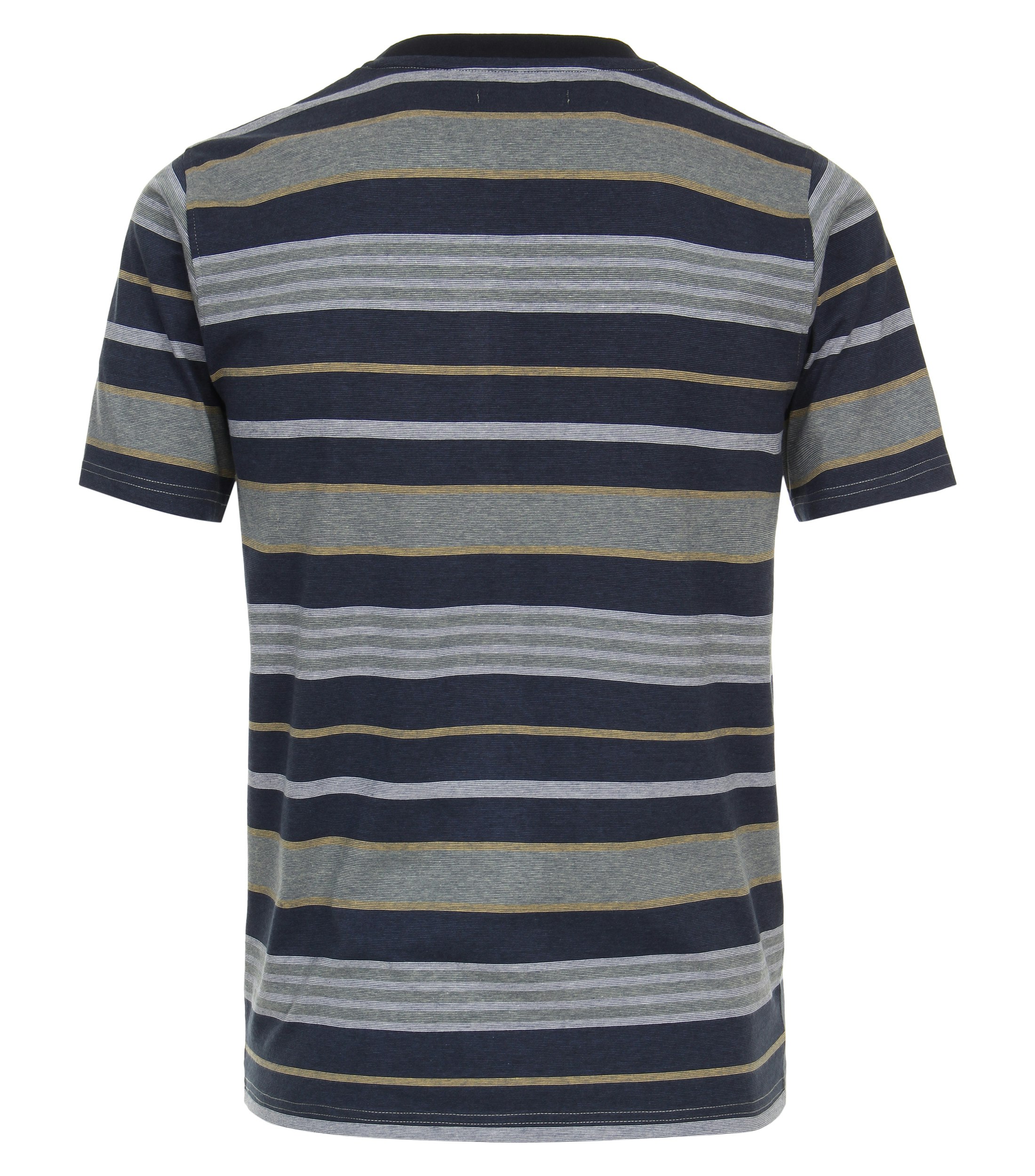 Ein T-Shirt im gestreift Muster in der Farbe Olive