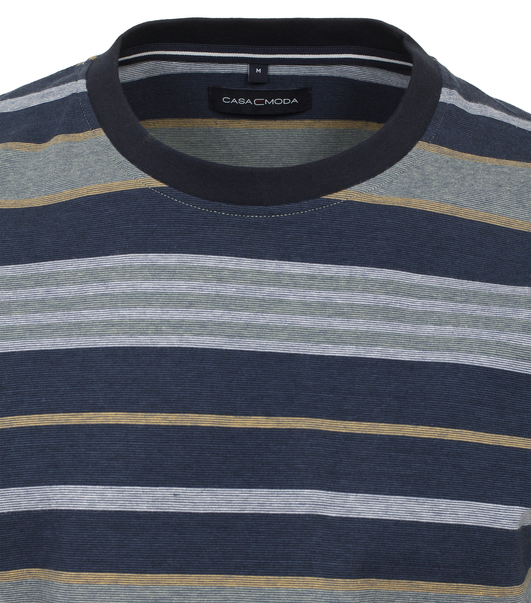 Ein T-Shirt im gestreift Muster in der Farbe Olive