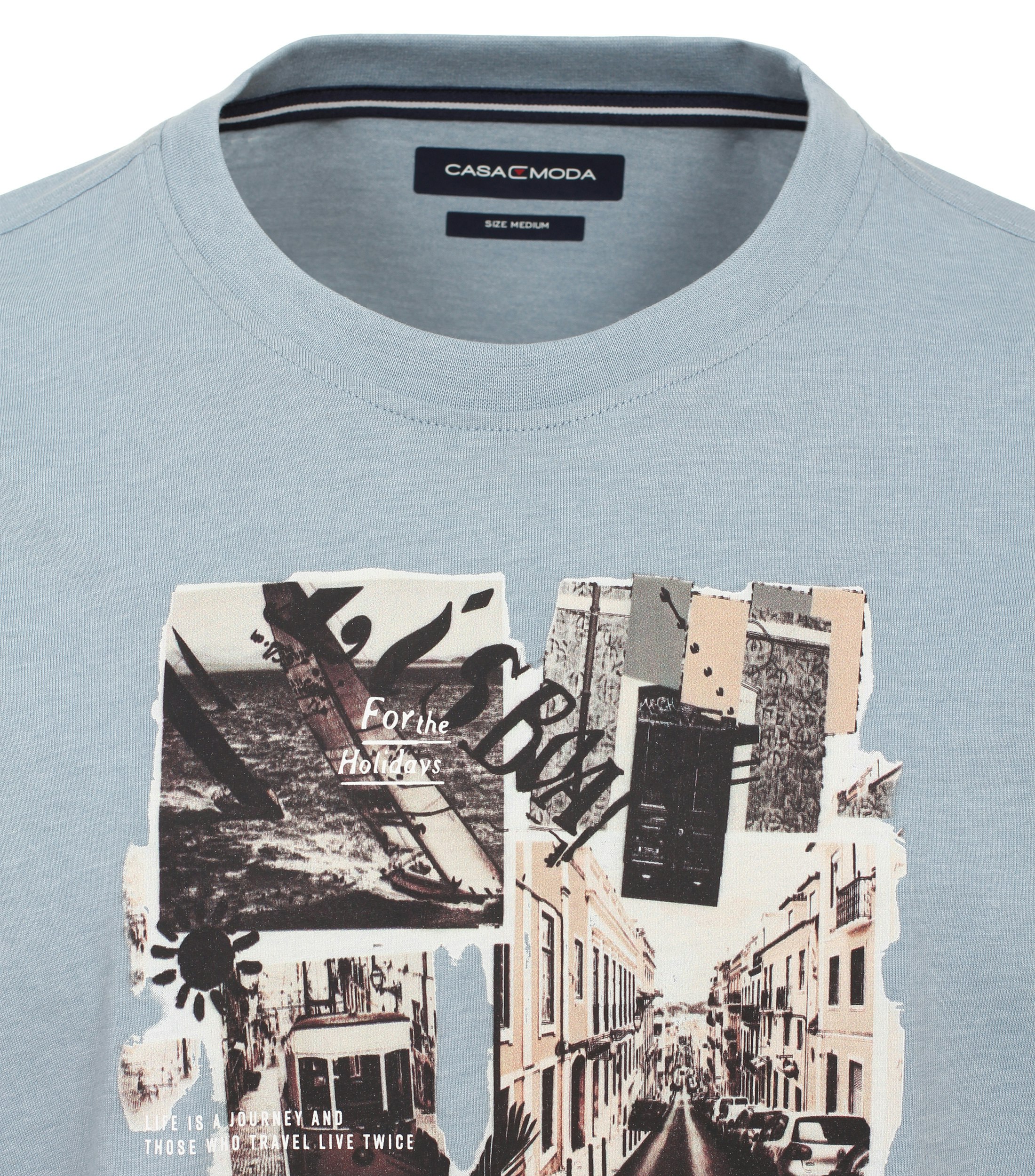 Ein T-Shirt im uni Muster in der Farbe Hellblau