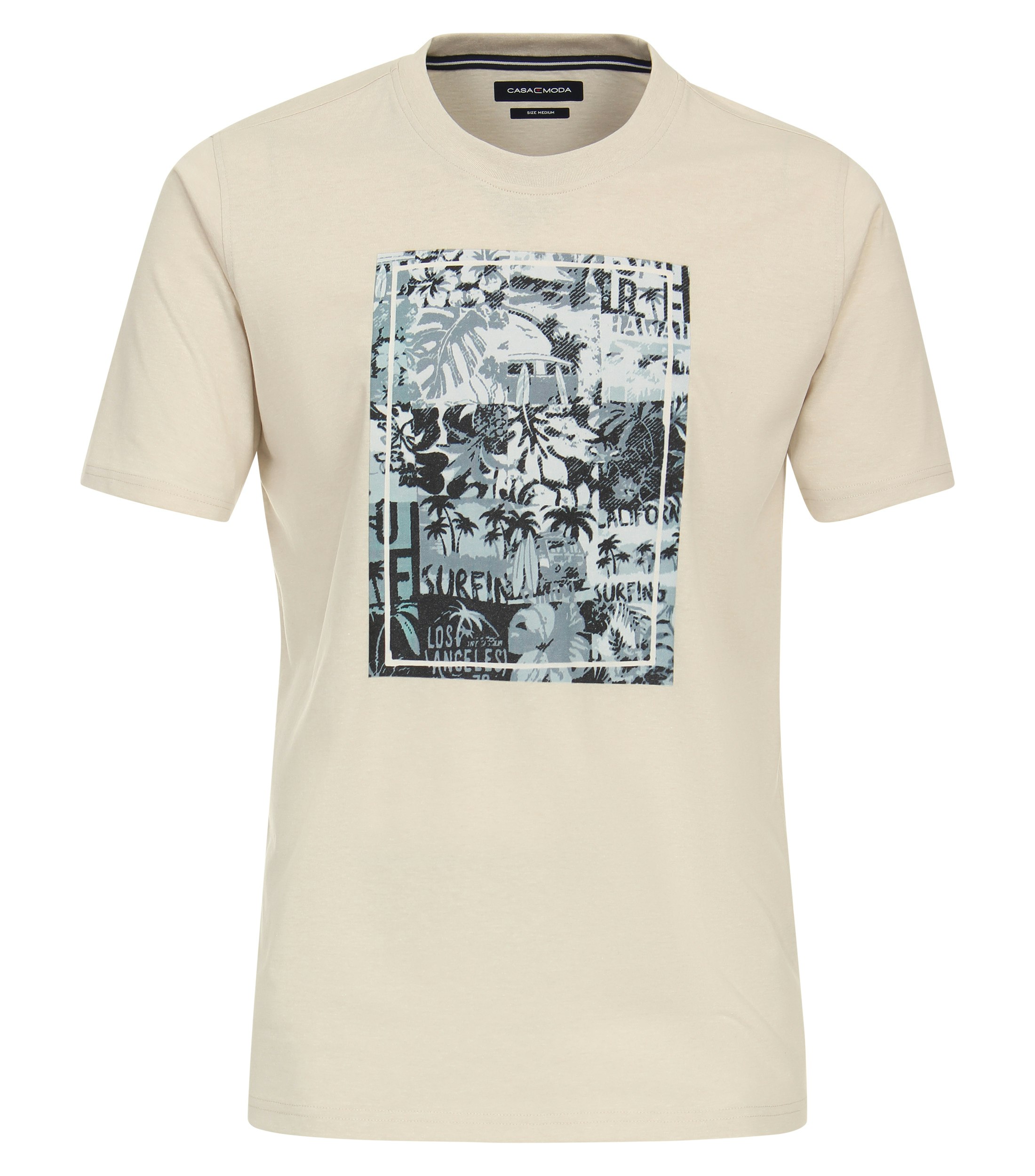 Ein T-Shirt im uni Muster in der Farbe Champagner