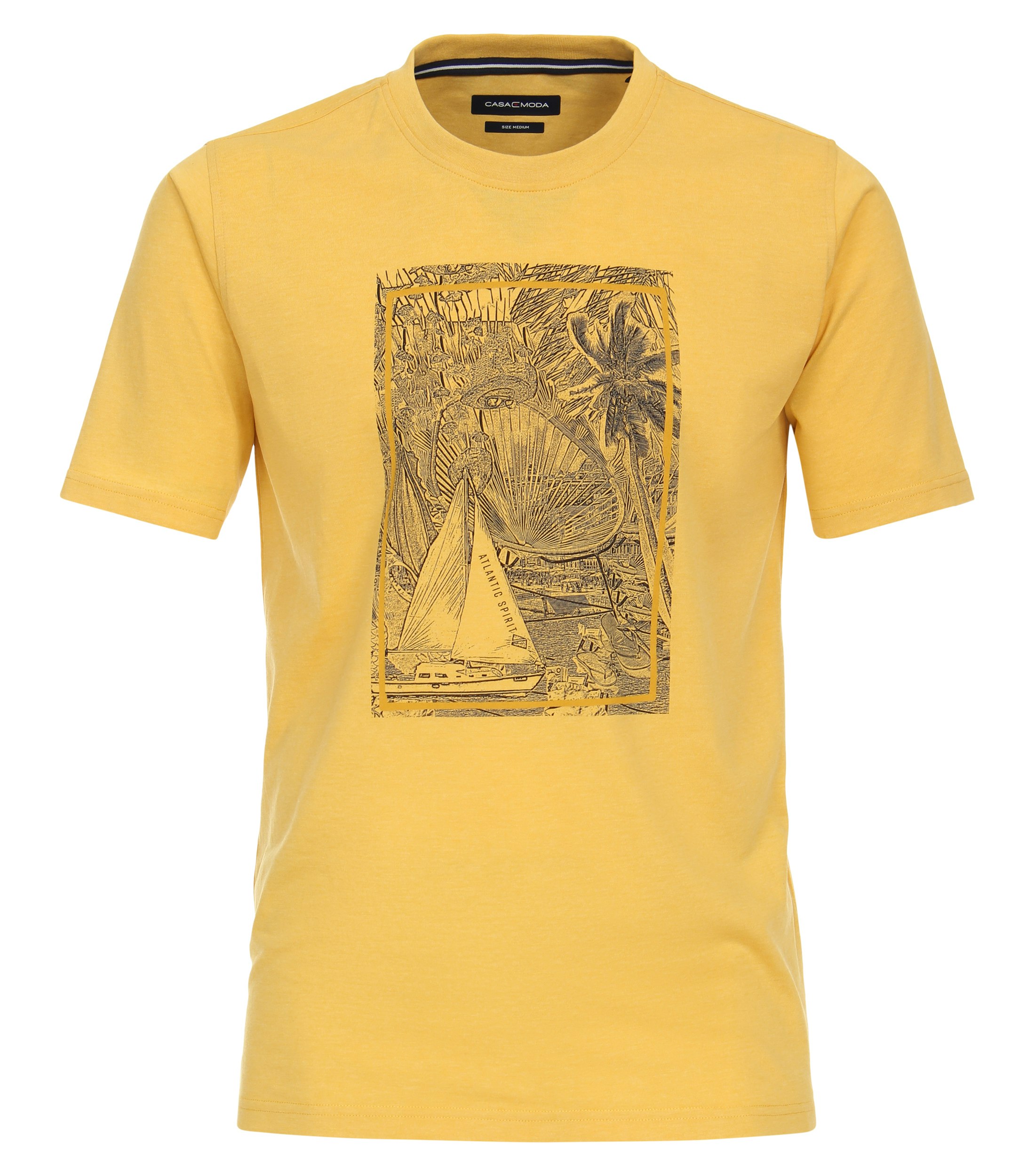 Ein T-Shirt im uni Muster in der Farbe Gelb