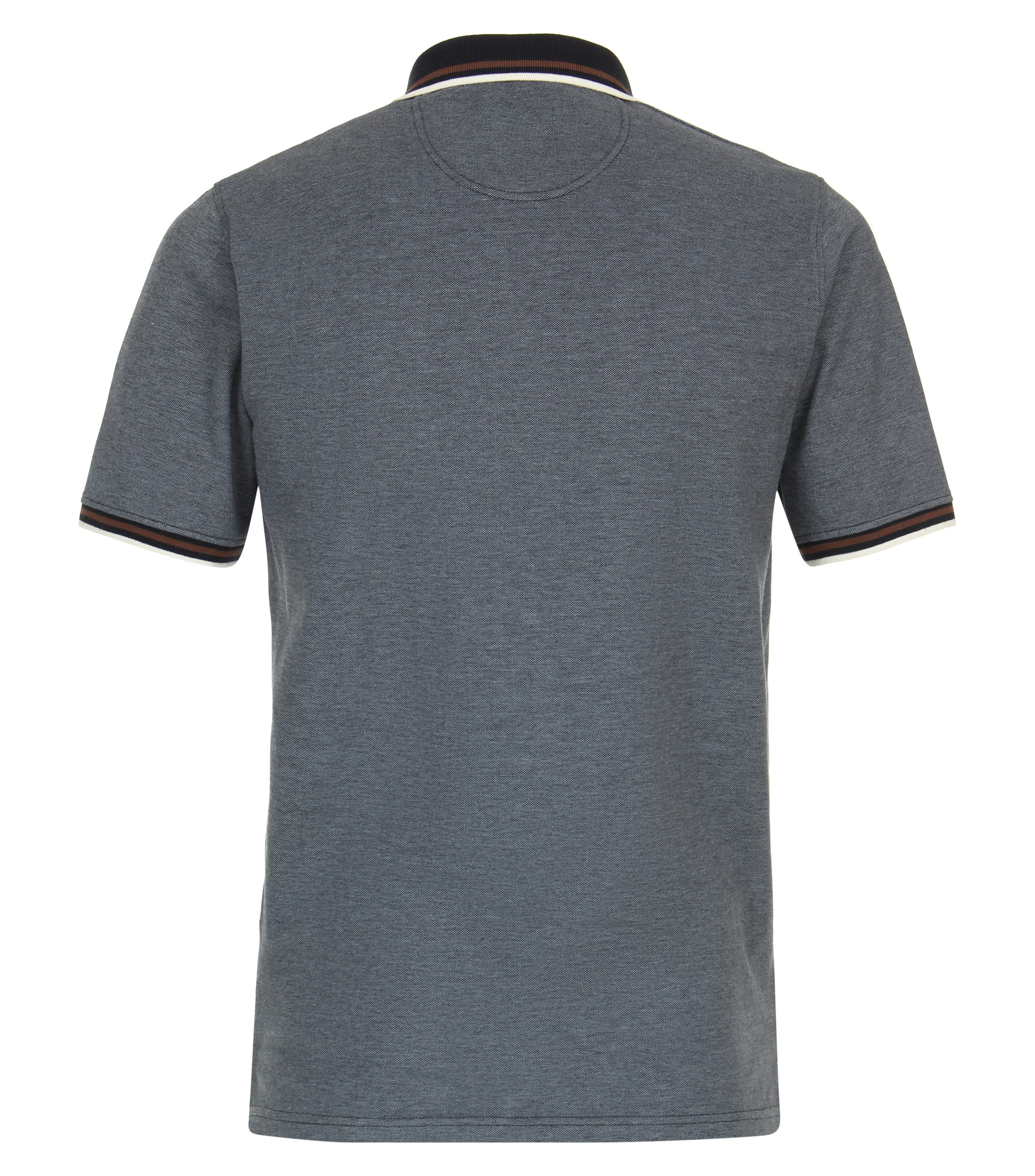 Ein Polo-Shirt im uni Muster in der Farbe graues Dunkelblau