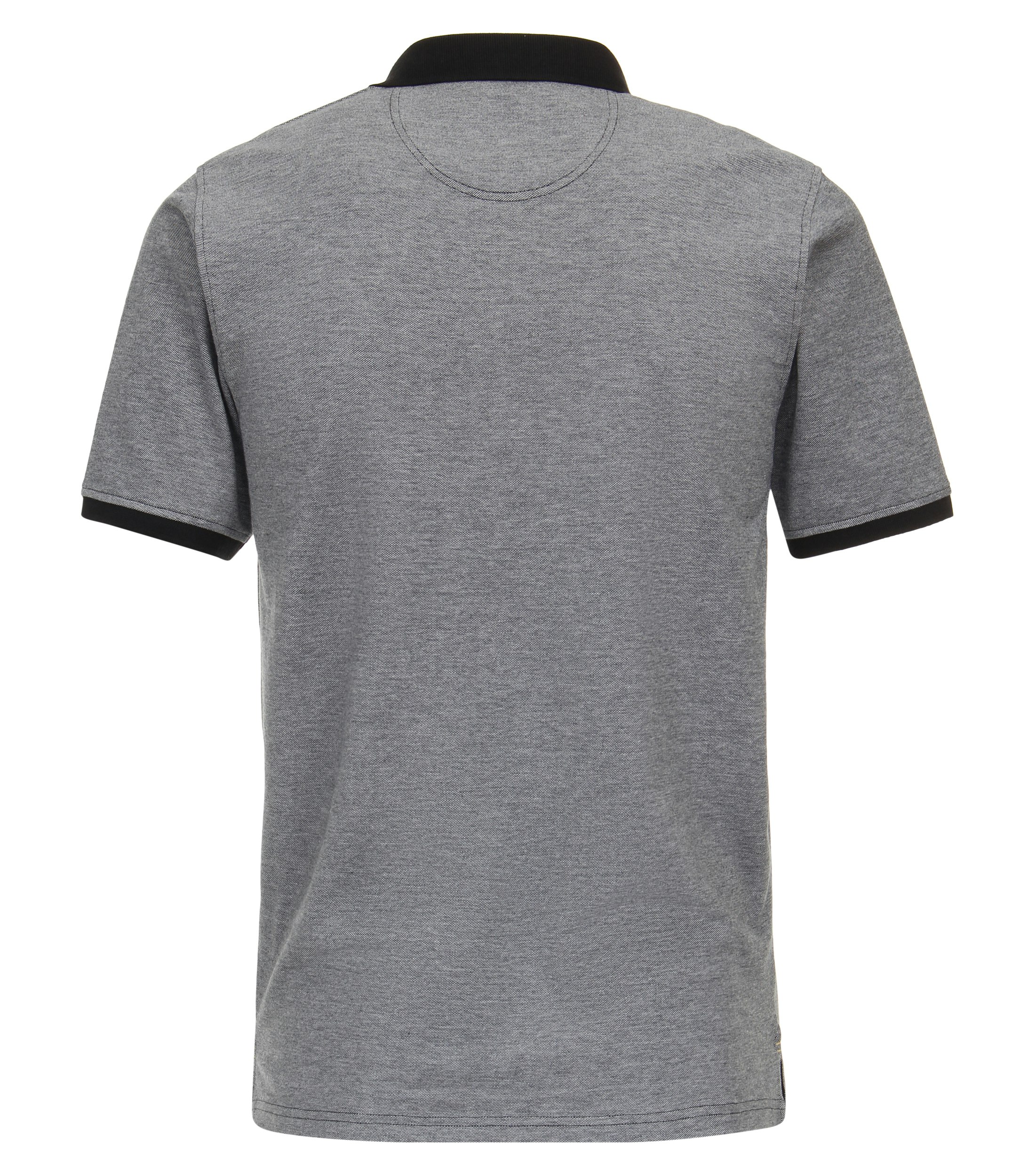 Ein Polo-Shirt im uni Muster in der Farbe graues Mittelblau