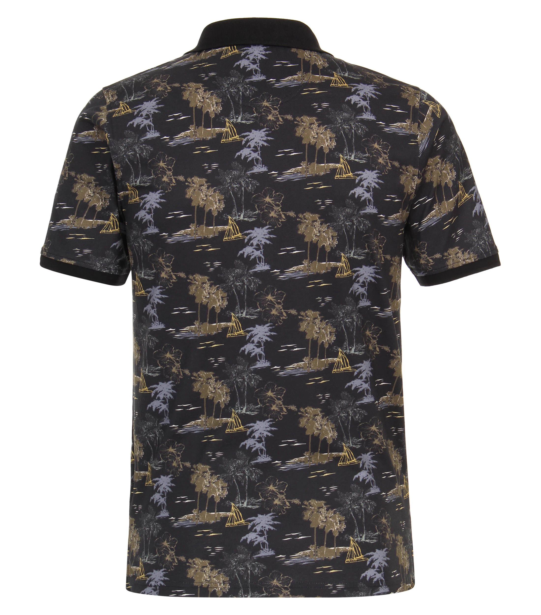 Polo-Shirt im gemusterten Design in der Farbe Dunkelblau