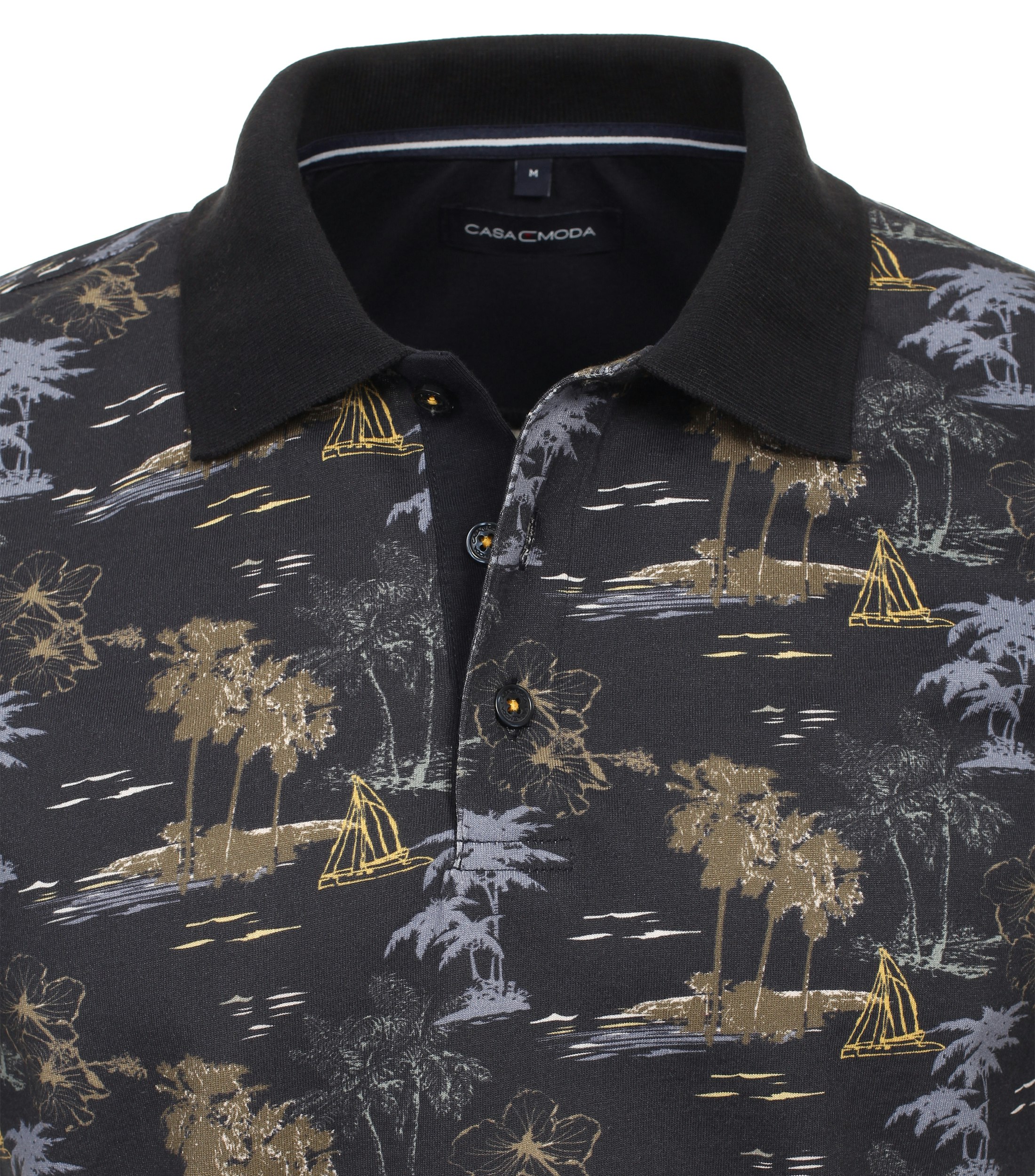 Ein Polo-Shirt im Print Muster in der Farbe Dunkelblau