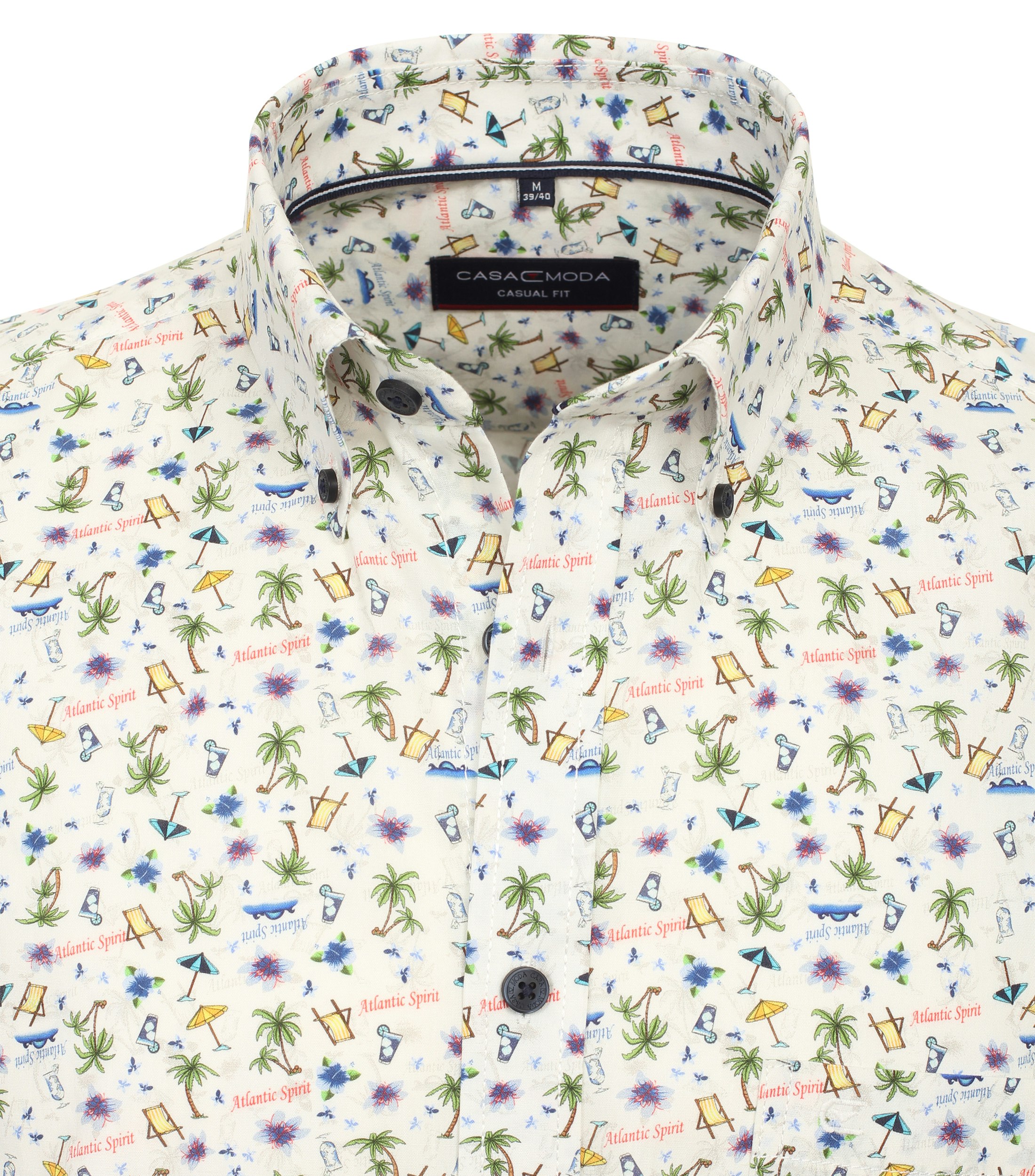 Ein Freizeithemd im Print Muster in der Farbe Mittelblau