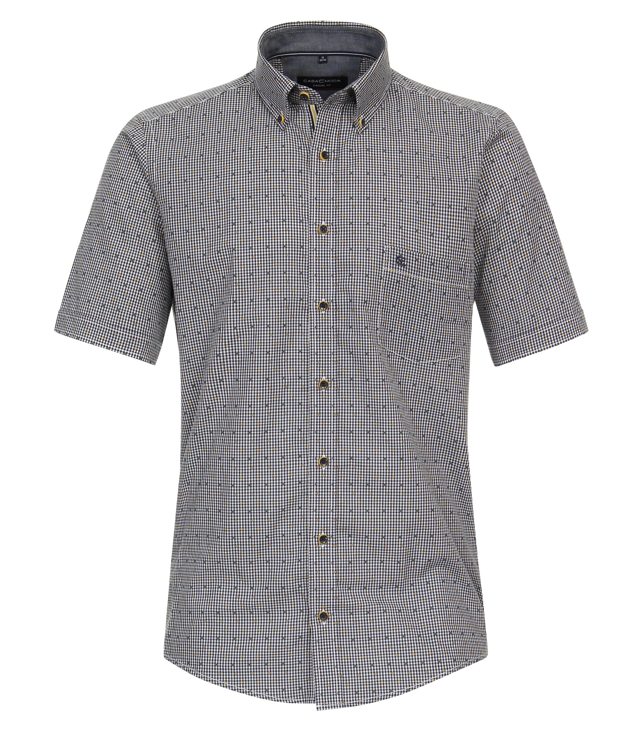 Ein Freizeithemd im kariert Muster in der Farbe graues Dunkelblau