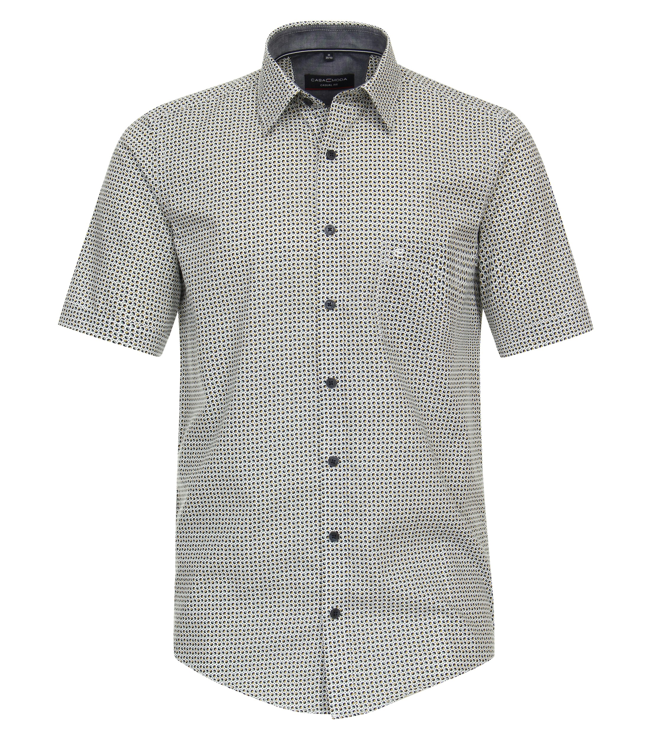 Ein Freizeithemd im Print Muster in der Farbe graues Dunkelblau