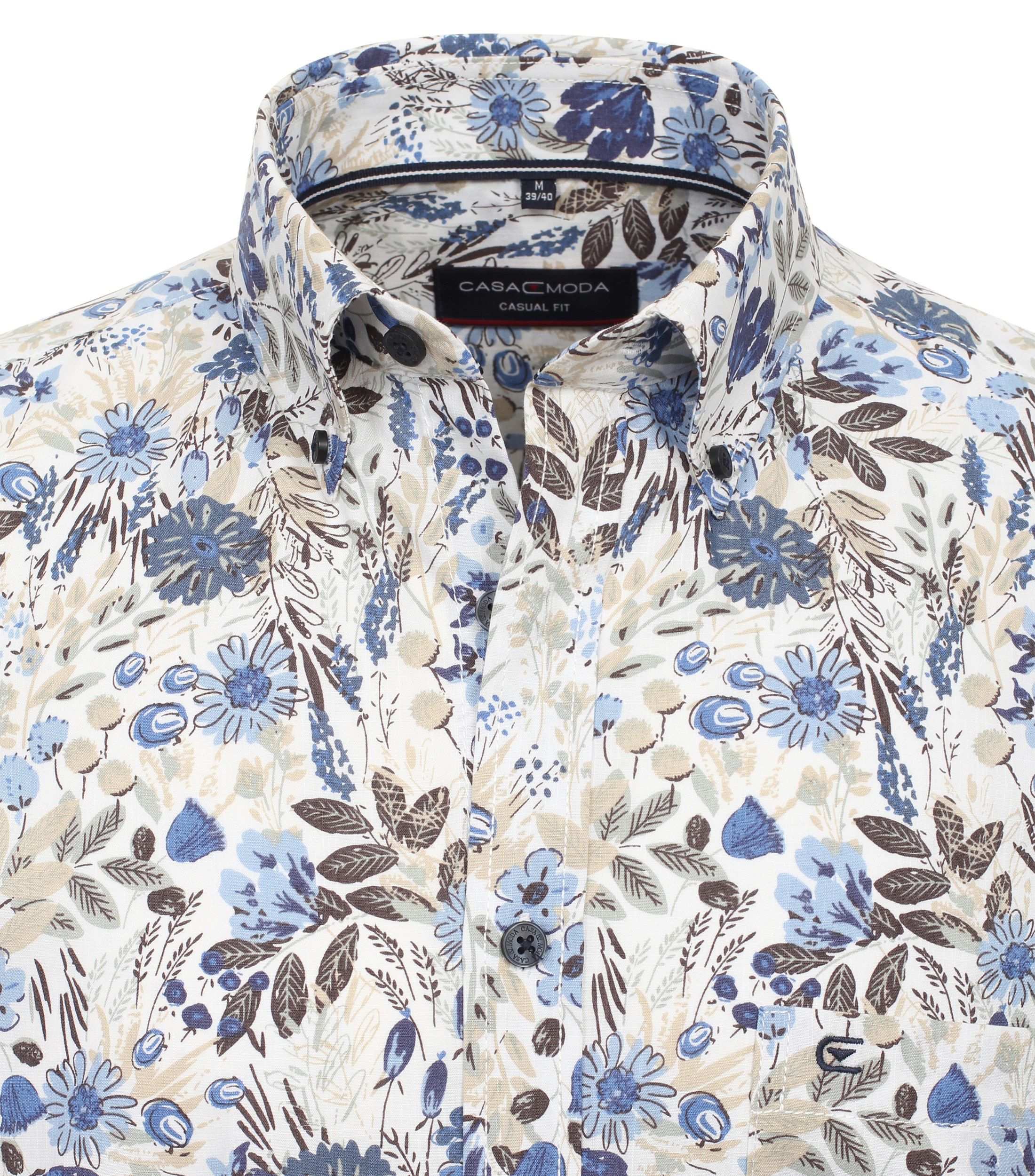 Ein Freizeithemd im Print Muster in der Farbe Mittelblau