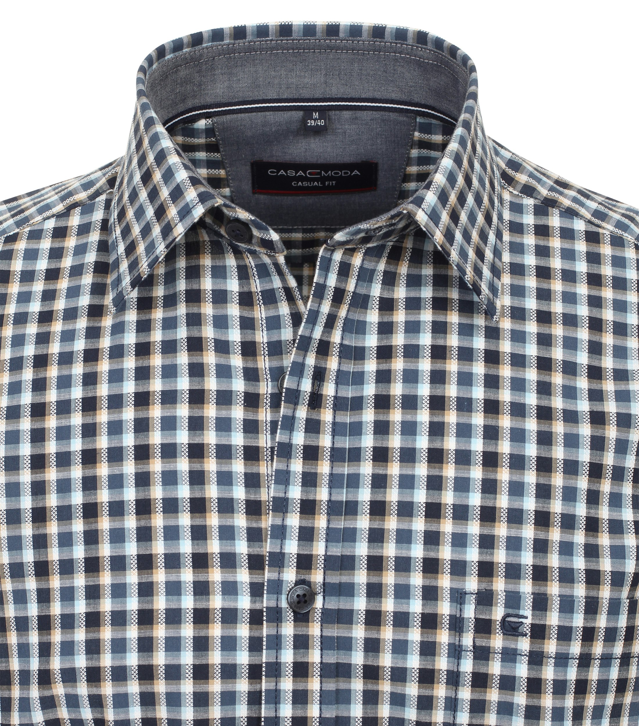 Ein Freizeithemd im kariert Muster in der Farbe Dunkelblau