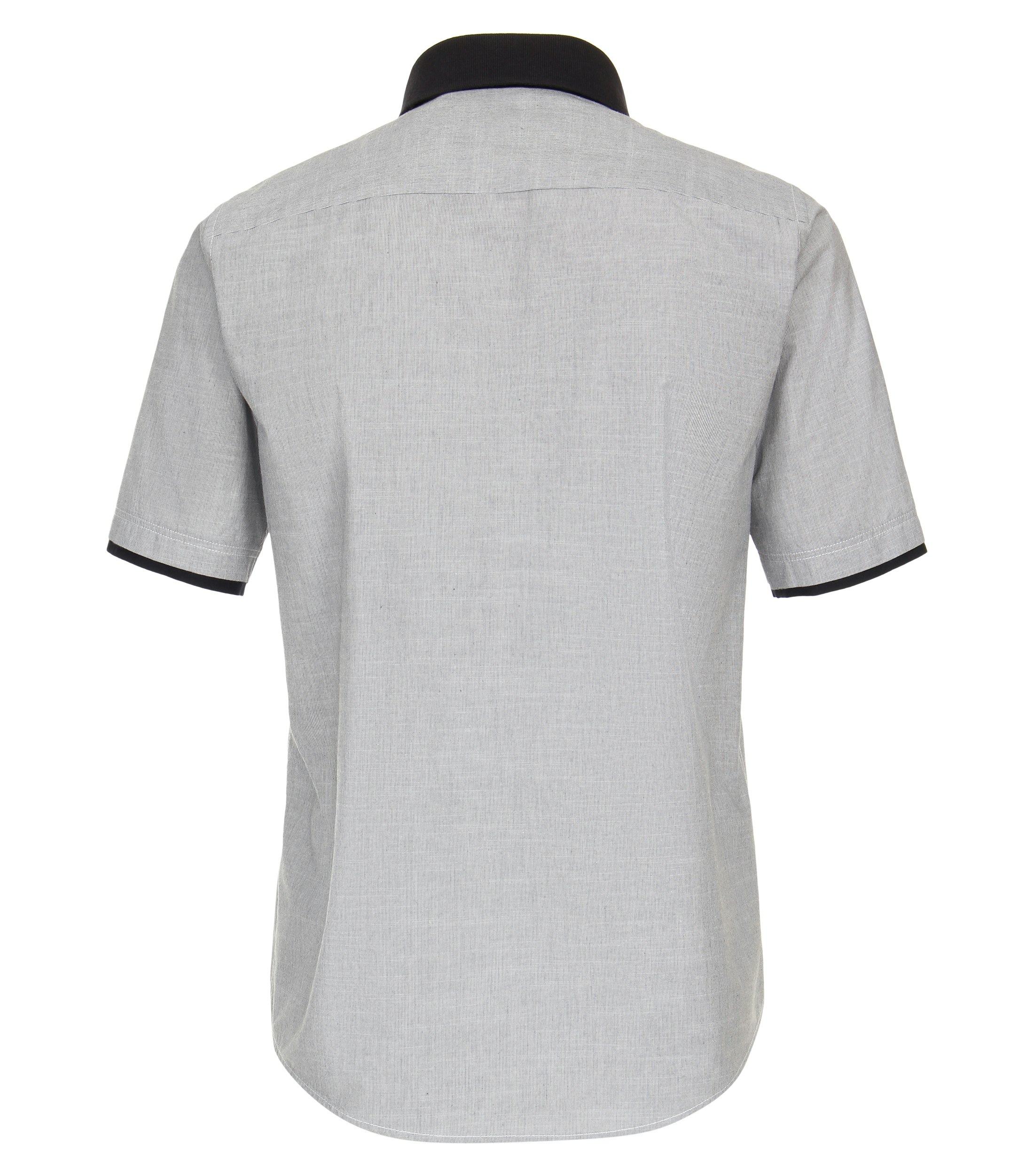 Ein Freizeithemd im gestreift Muster in der Farbe graues Mittelblau