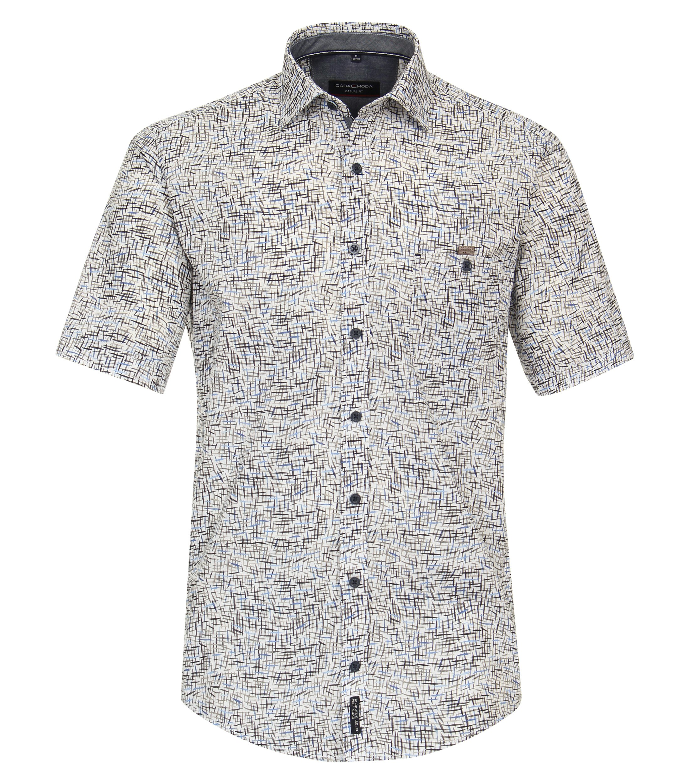 Ein Freizeithemd im Print Muster in der Farbe graues Mittelblau