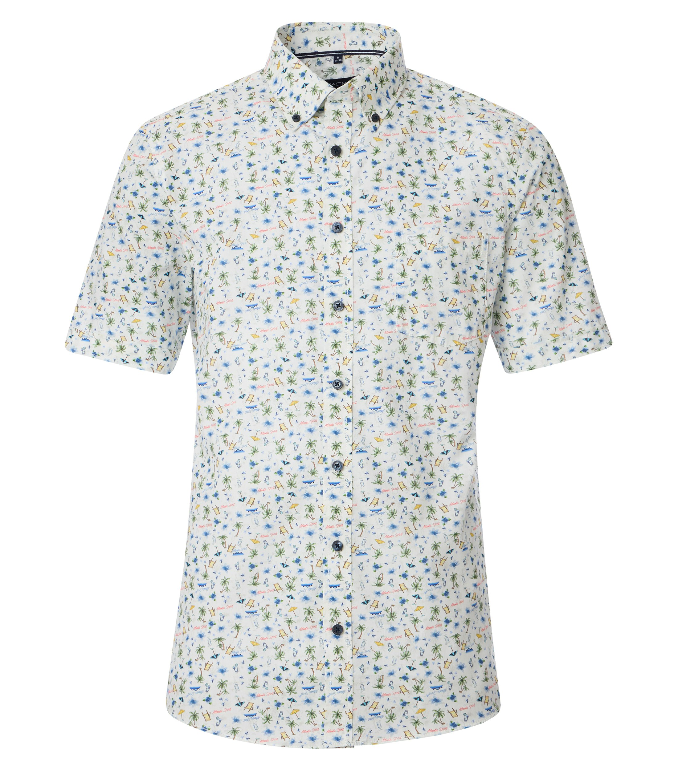 Ein Freizeithemd im Print Muster in der Farbe Mittelblau