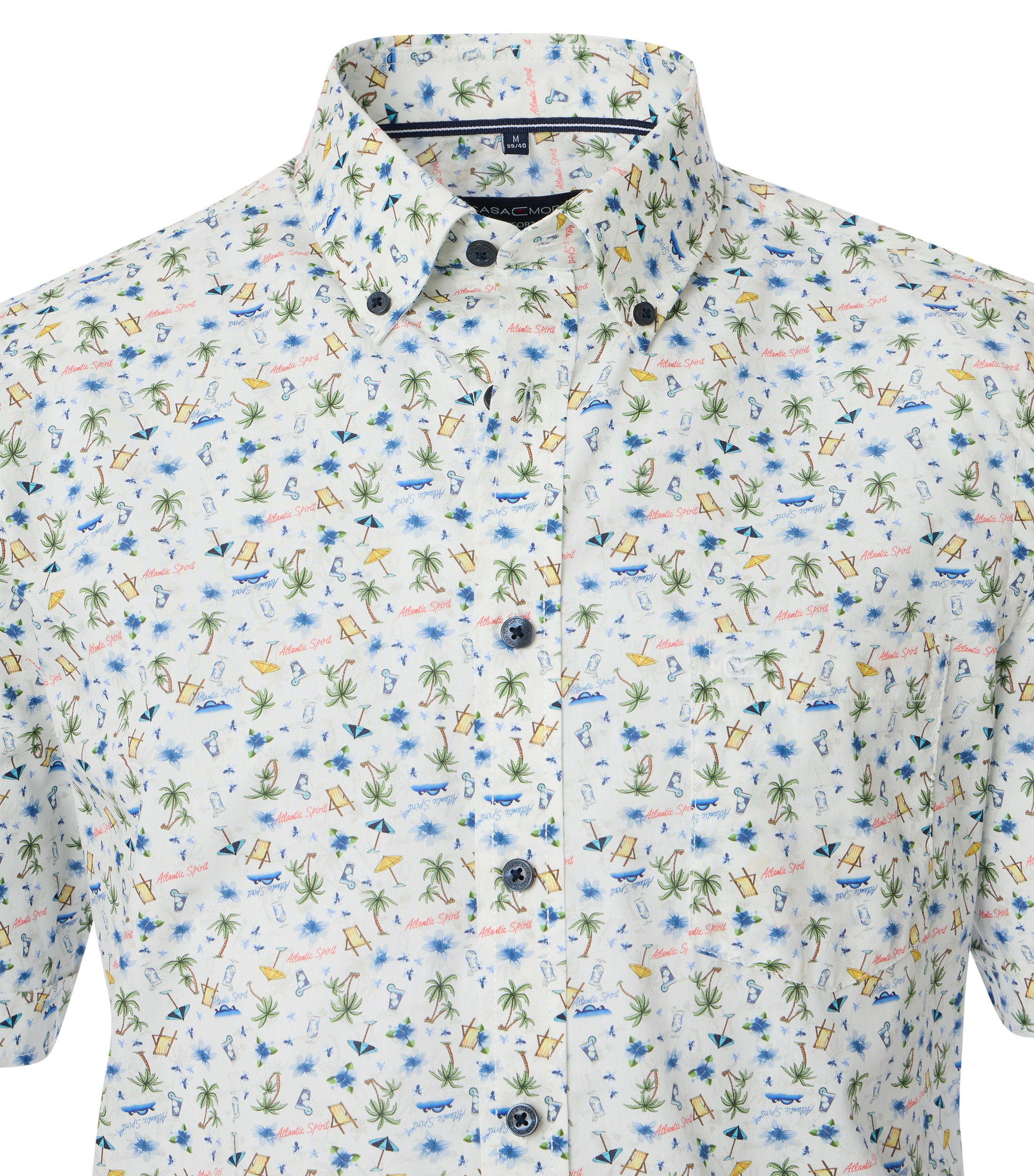 Ein Freizeithemd im Print Muster in der Farbe Mittelblau