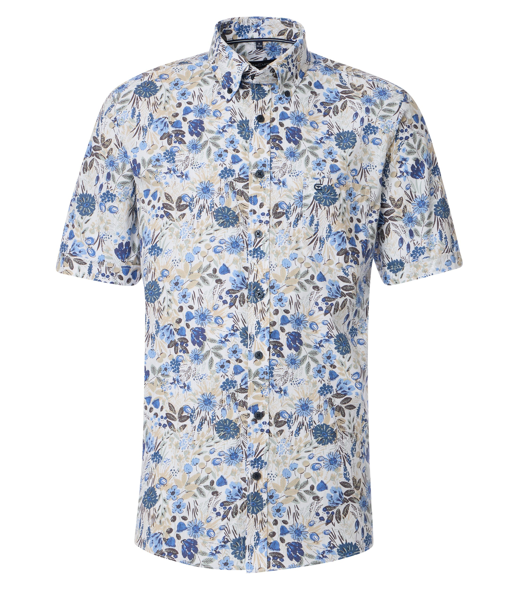 Ein Freizeithemd im Print Muster in der Farbe Mittelblau