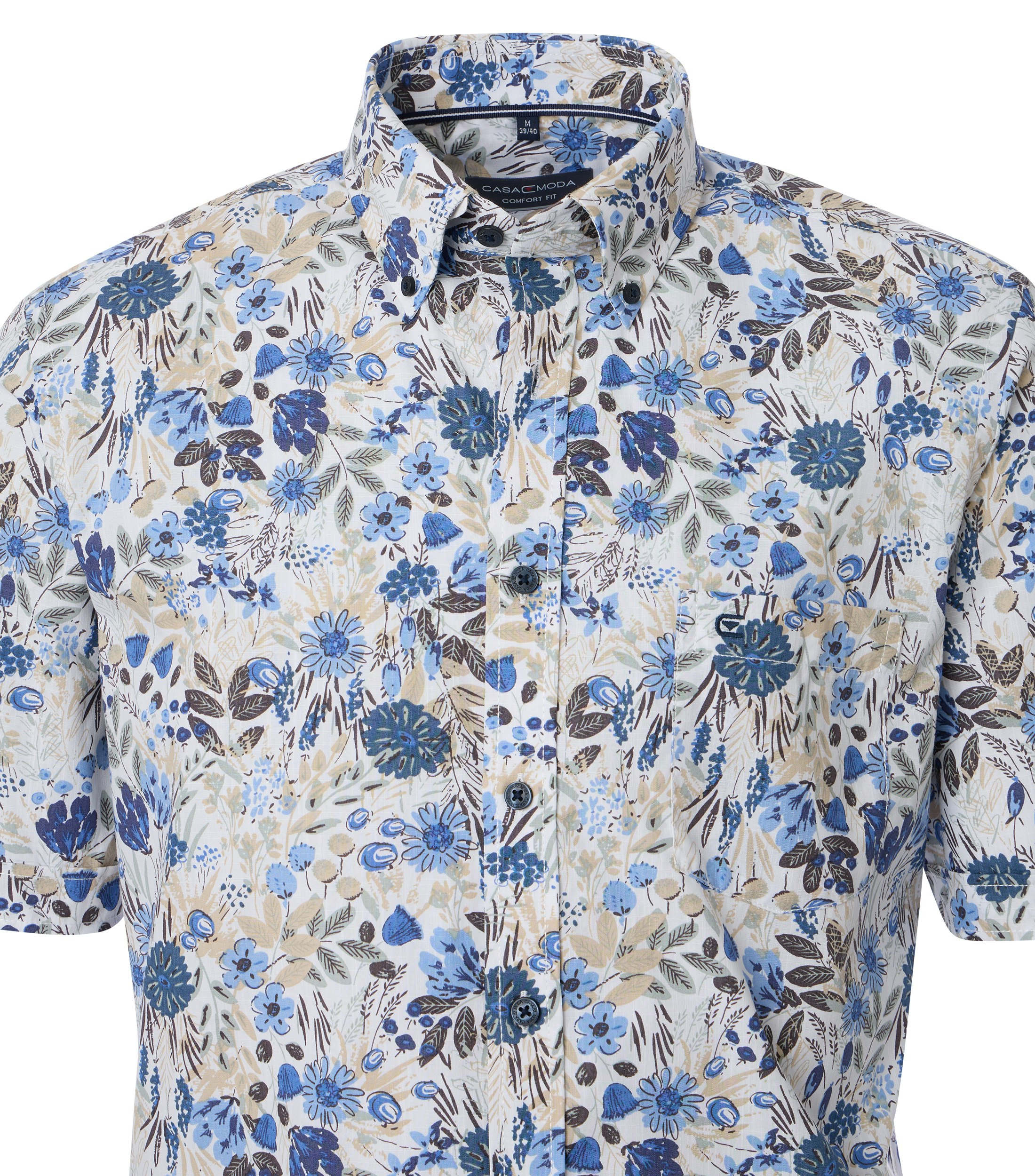 Ein Freizeithemd im Print Muster in der Farbe Mittelblau