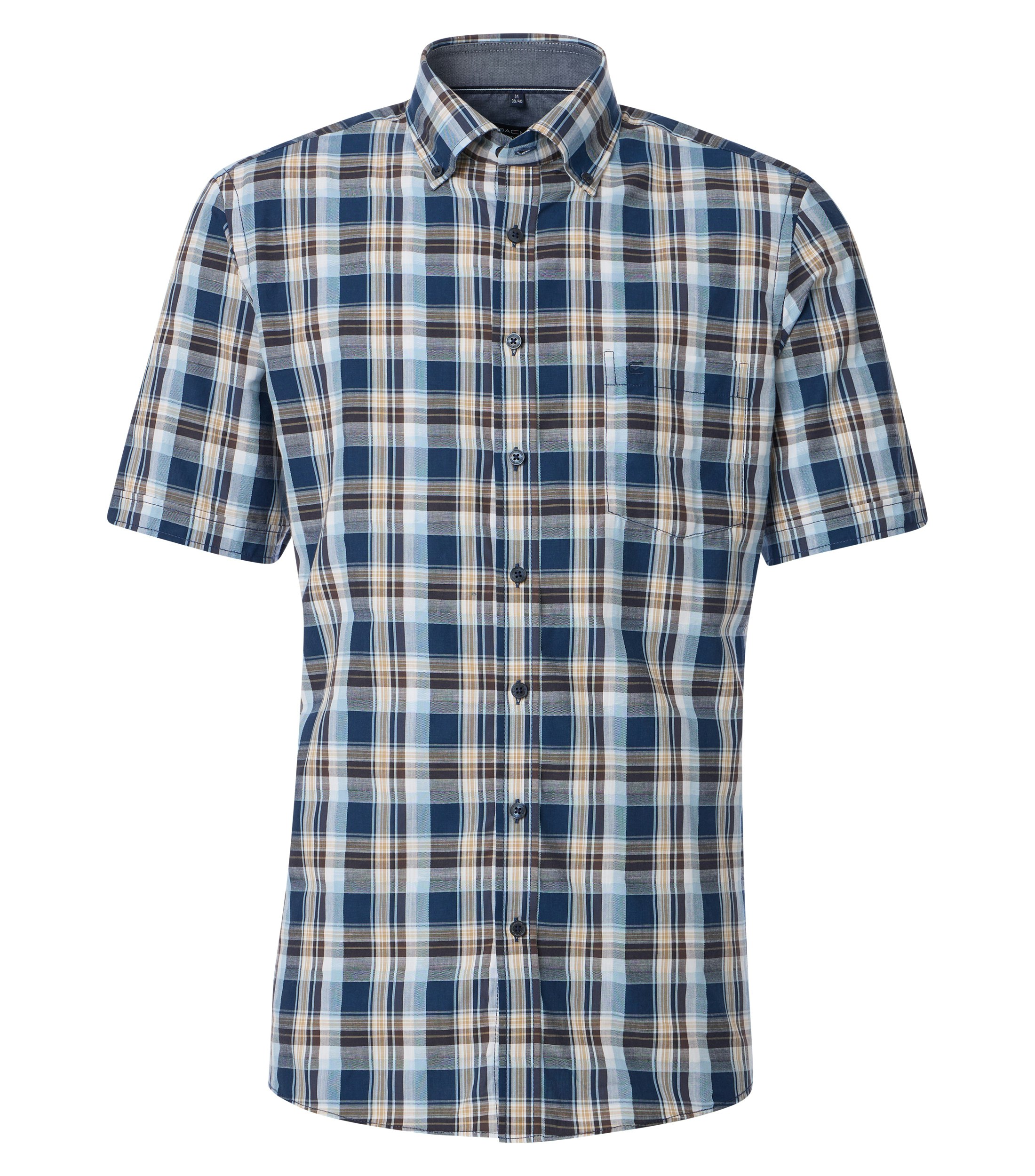 Ein Freizeithemd im kariert Muster in der Farbe graues Dunkelblau