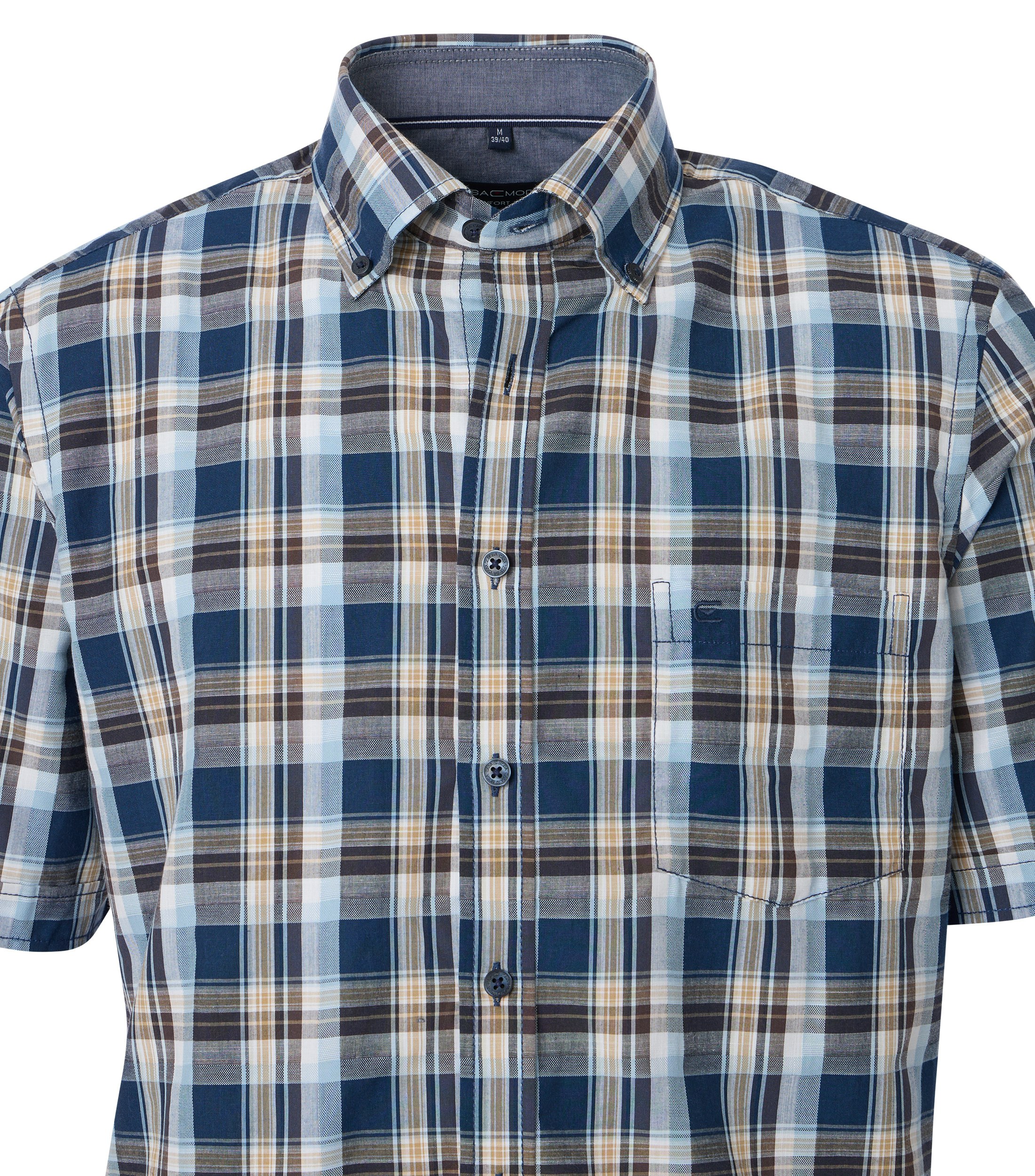 Ein Freizeithemd im kariert Muster in der Farbe graues Dunkelblau