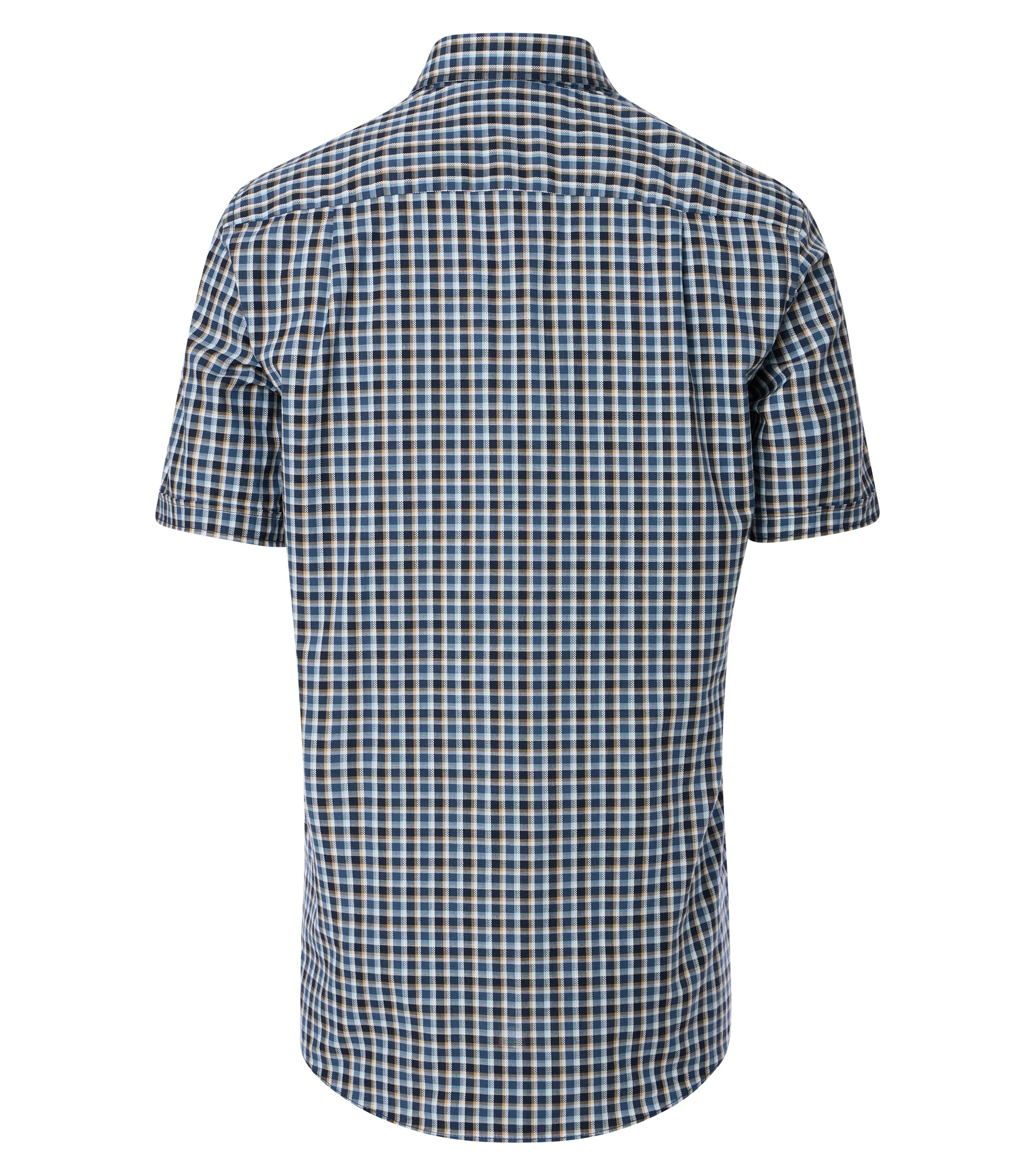 Ein Freizeithemd im kariert Muster in der Farbe graues Dunkelblau