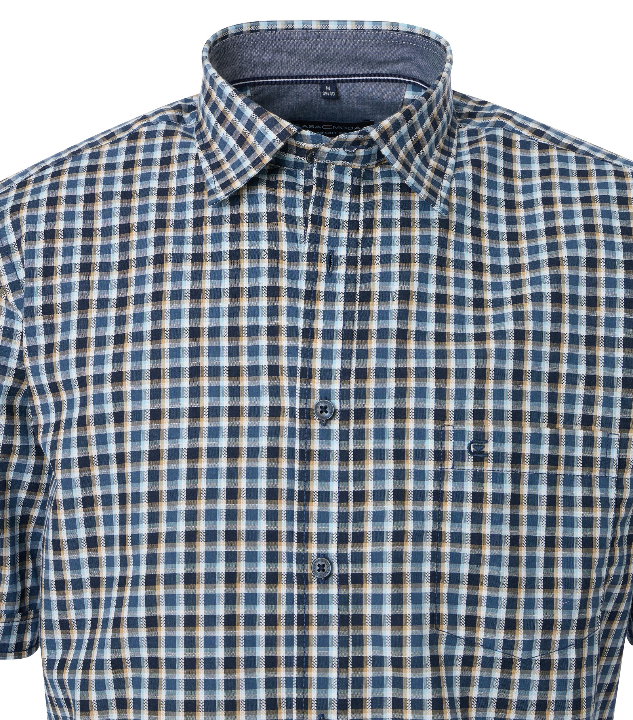 Ein Freizeithemd im kariert Muster in der Farbe graues Dunkelblau