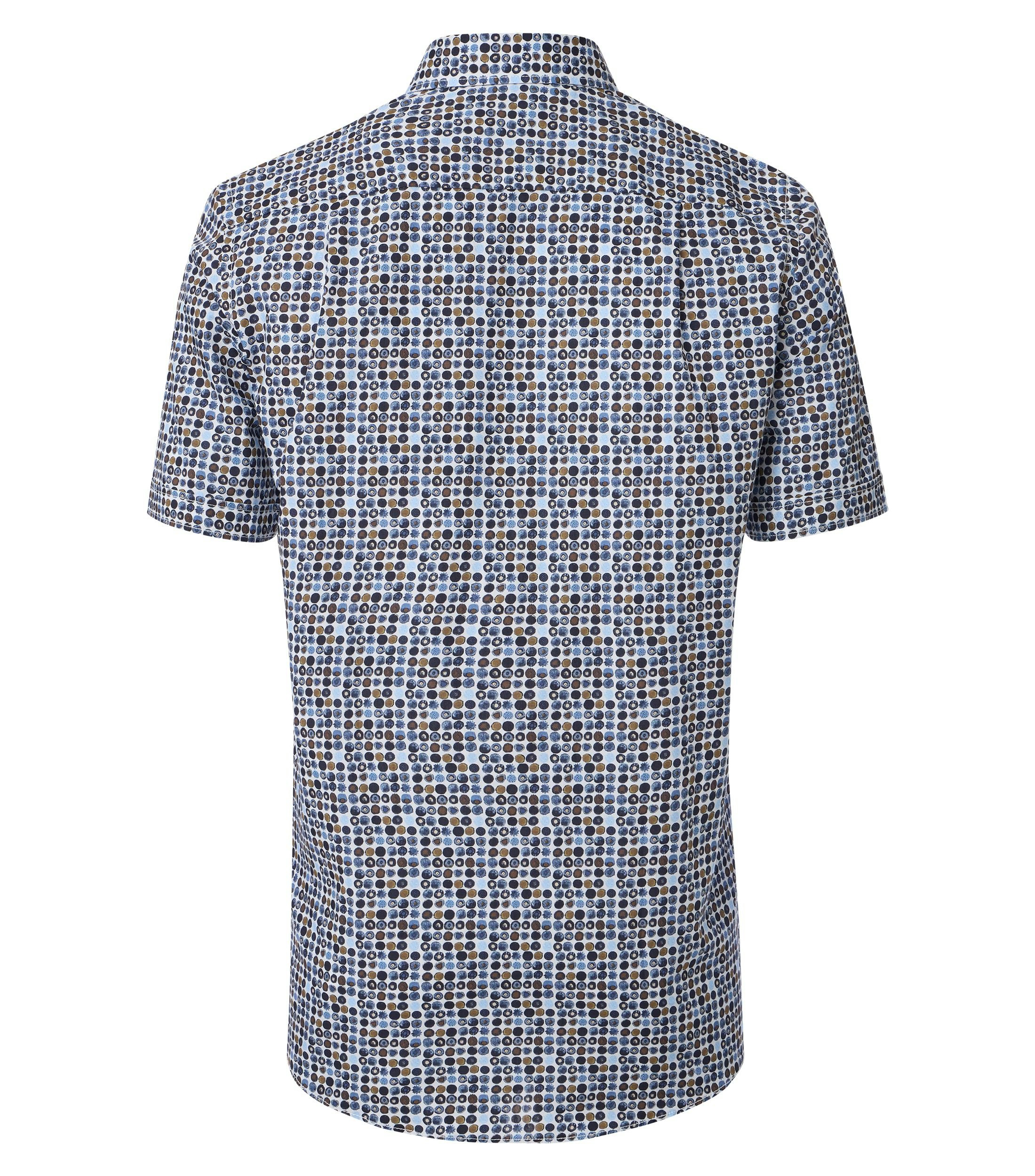 Ein Freizeithemd im Print Muster in der Farbe graues Dunkelblau