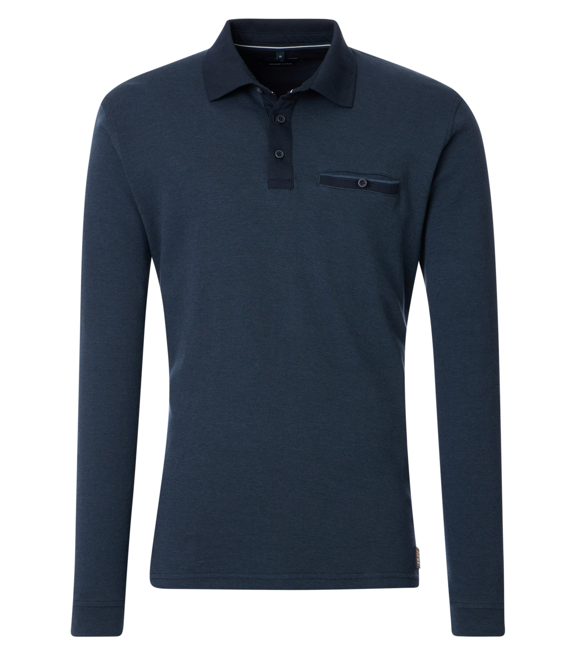 Ein Polo-Shirt im gestreift Muster in der Farbe Dunkelblau