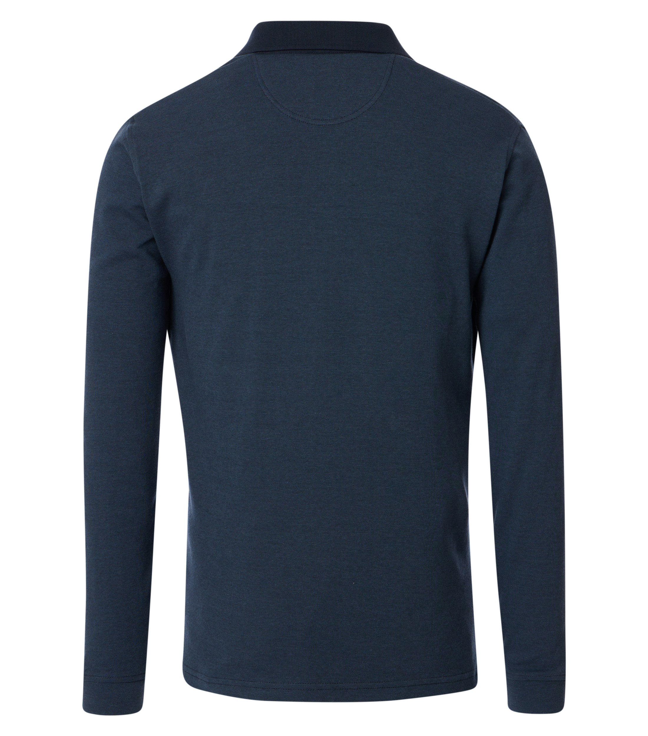 Ein Polo-Shirt im gestreift Muster in der Farbe Dunkelblau