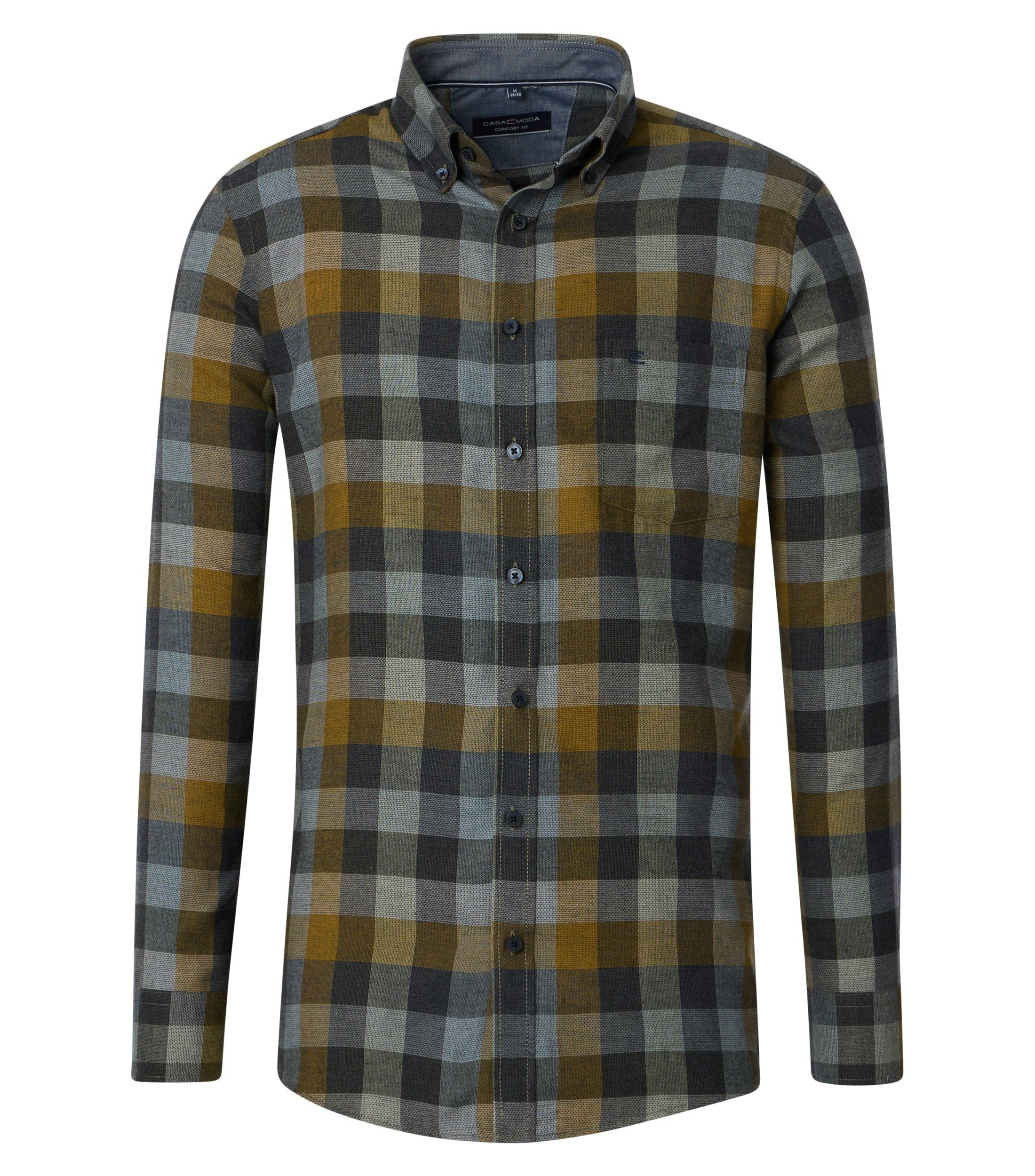 Ein Freizeithemd im kariert Muster in der Farbe Grünblau