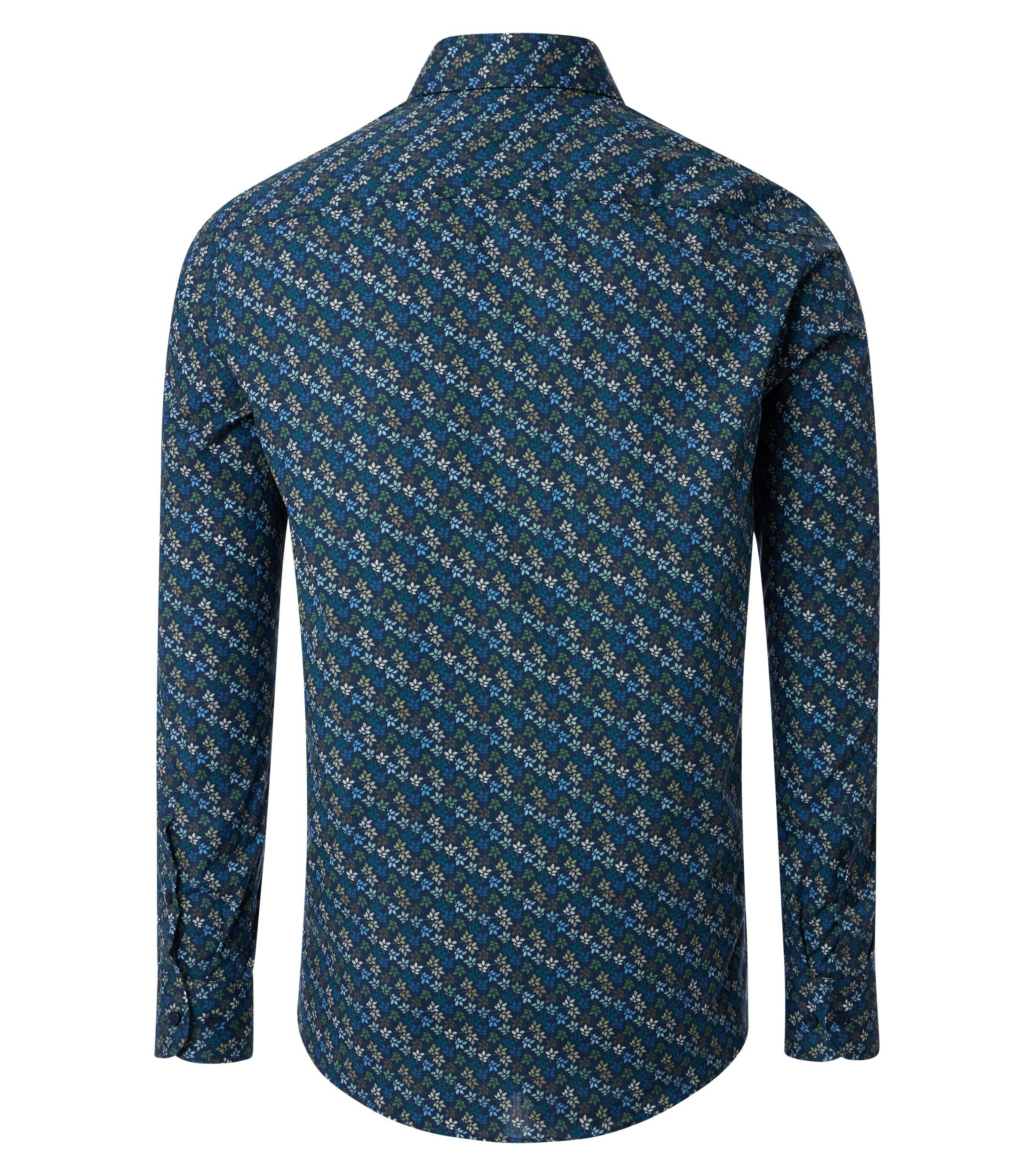 Ein Freizeithemd im Print Muster in der Farbe Blau