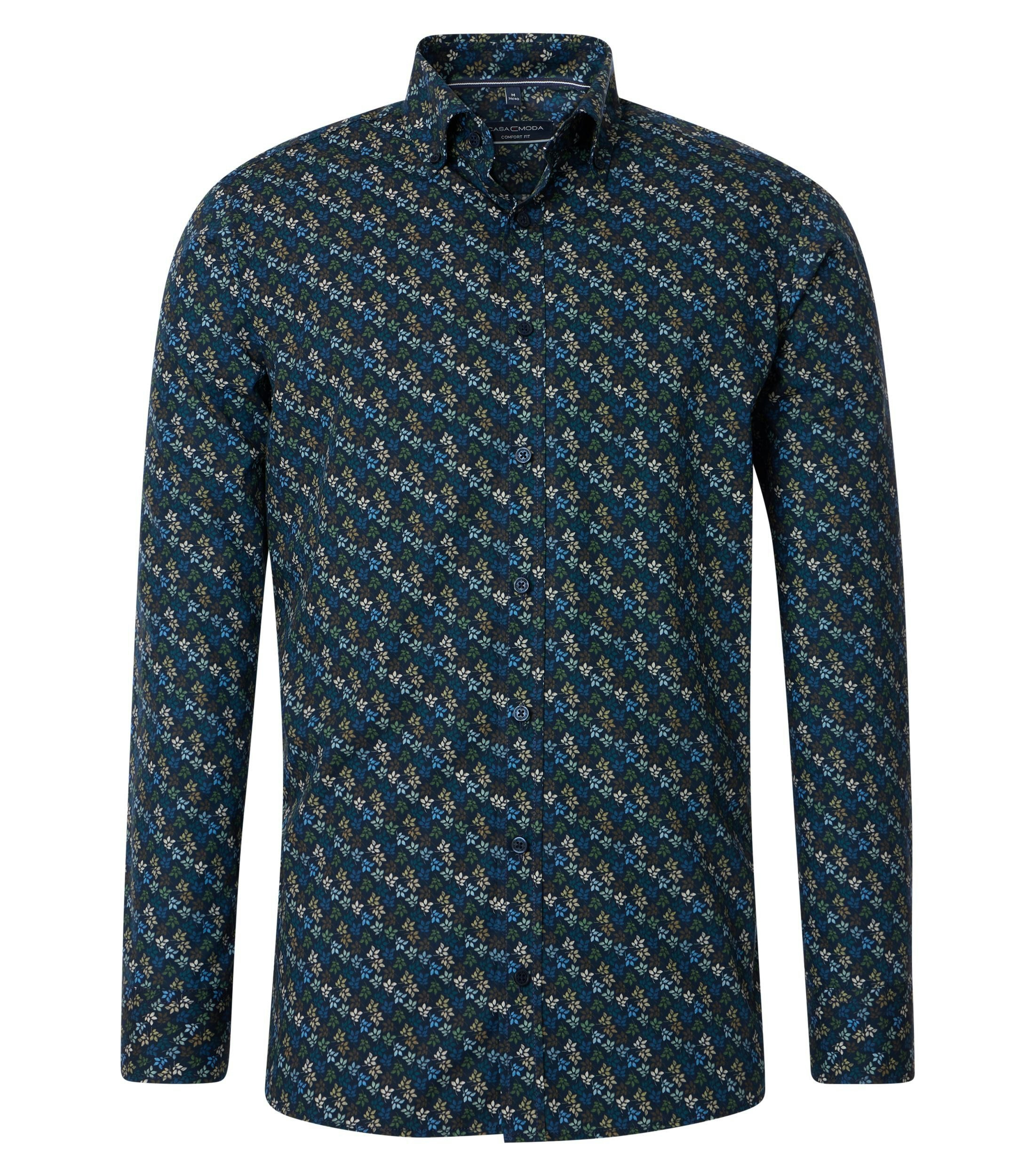 Ein Freizeithemd im Print Muster in der Farbe Blau
