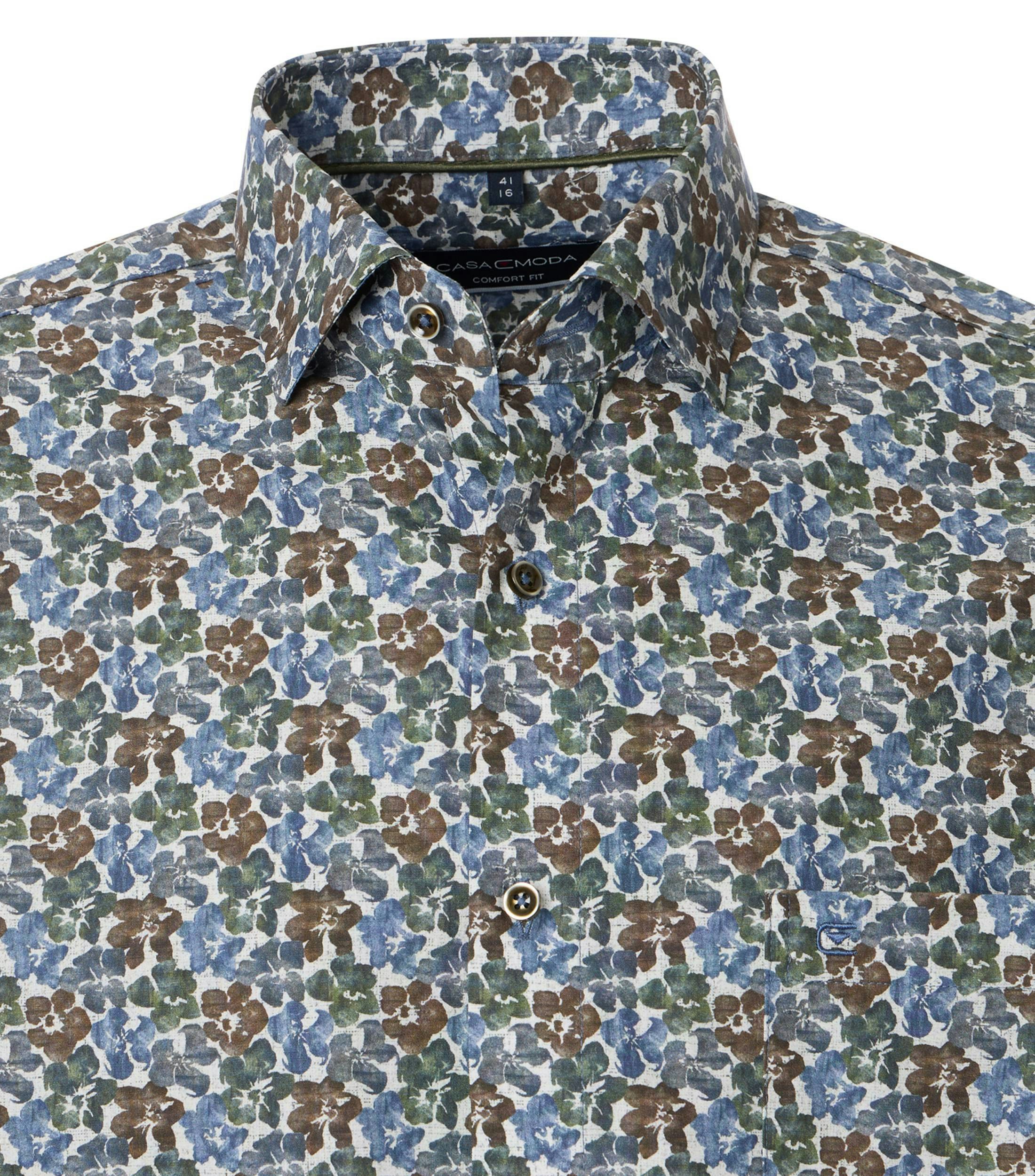 Ein Businesshemd im Print Muster in der Farbe Blau