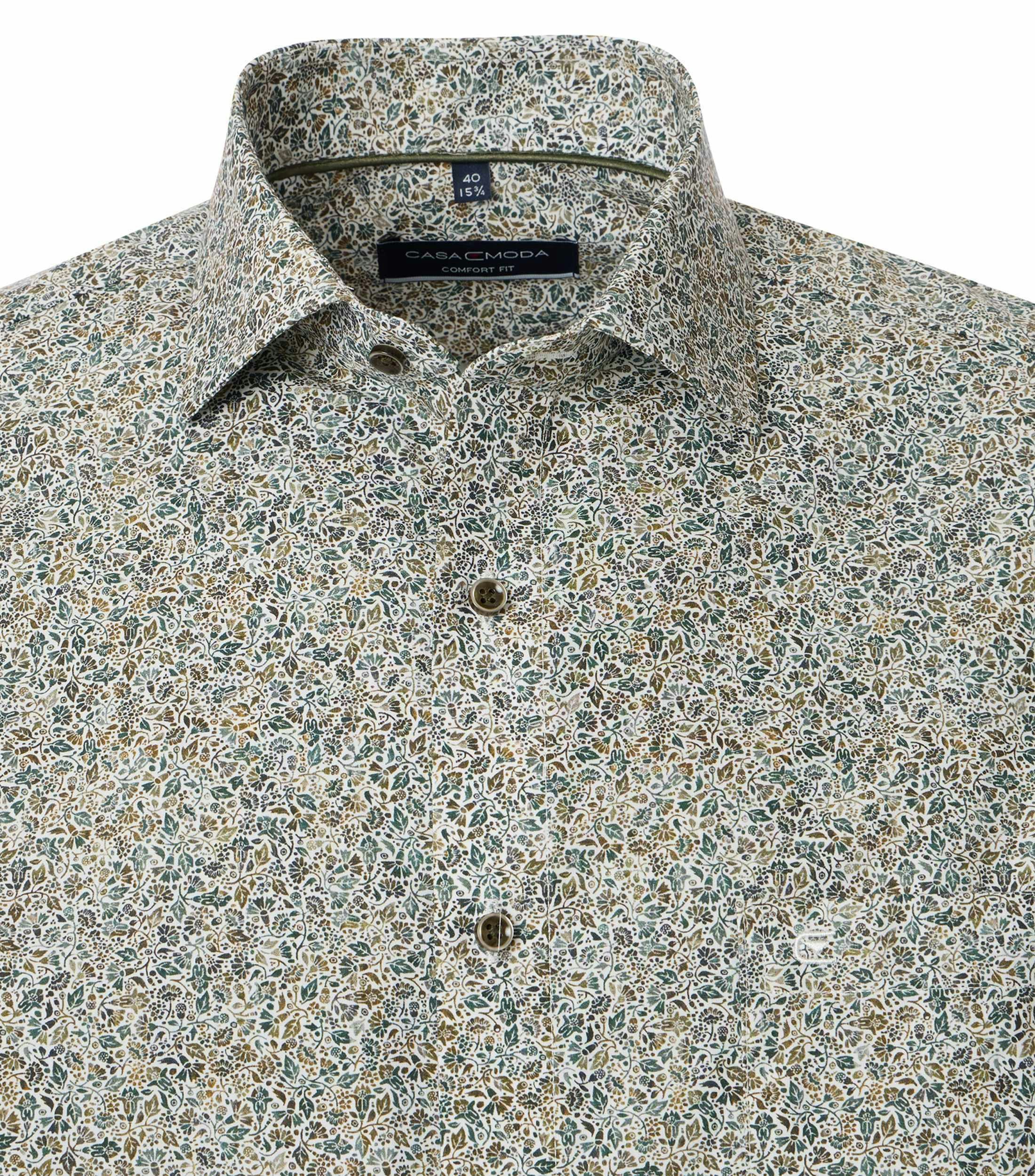 Ein Businesshemd im Print Muster in der Farbe Grün