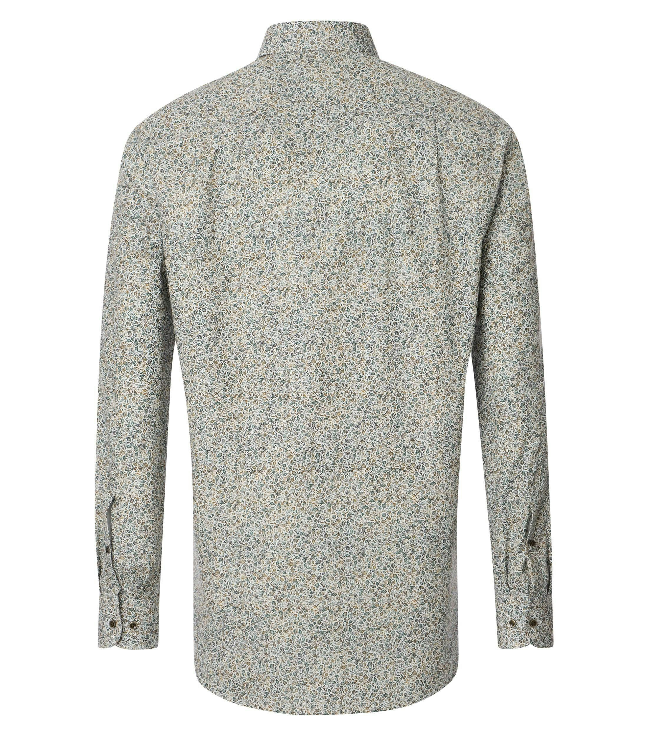Ein Businesshemd im Print Muster in der Farbe Grün