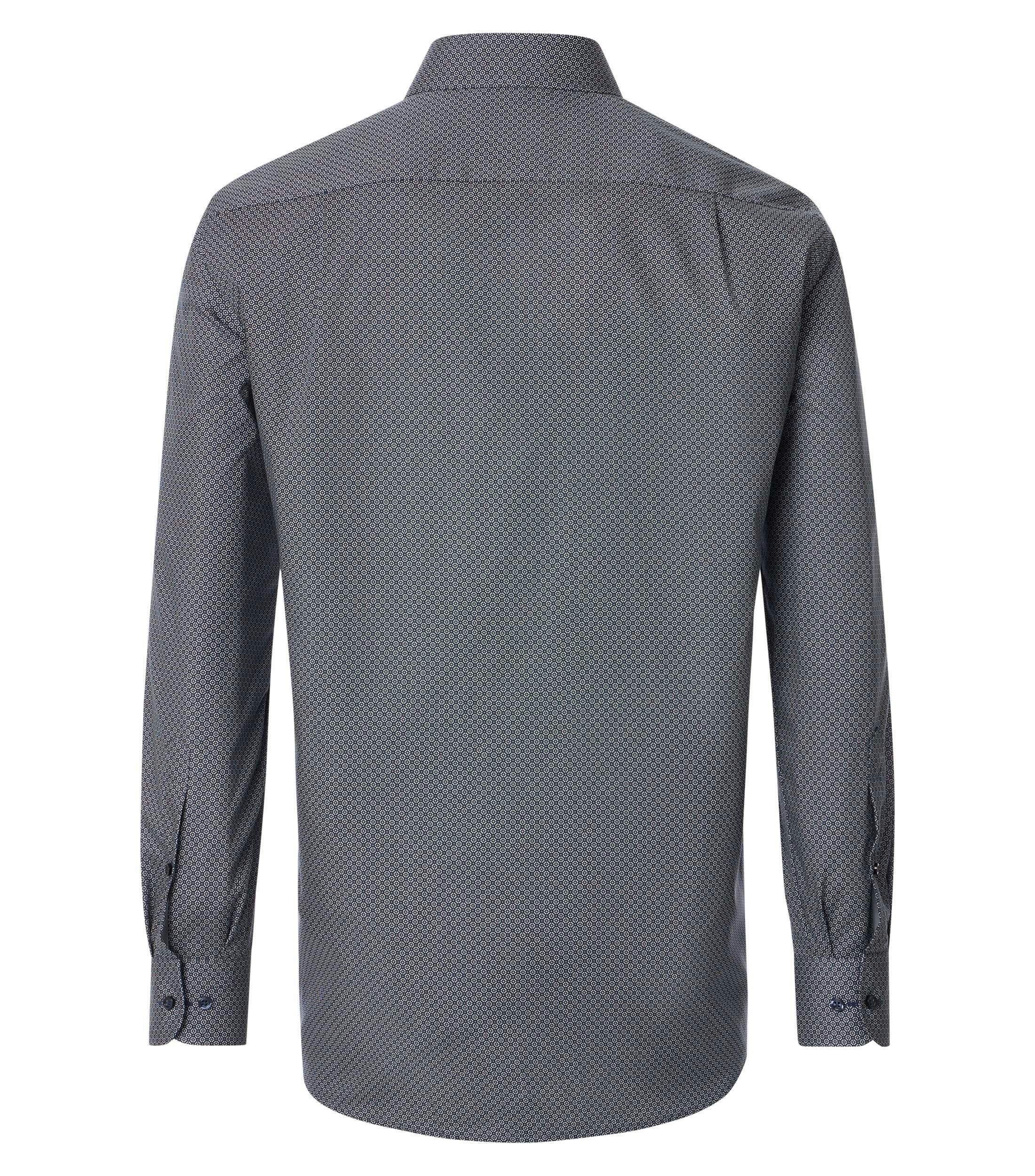 Ein Businesshemd im Print Muster in der Farbe Blau