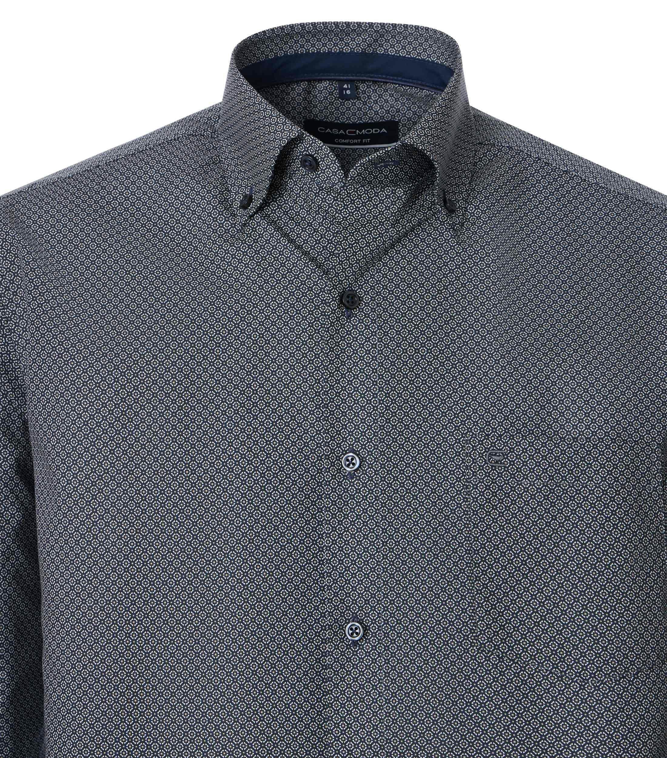 Ein Businesshemd im Print Muster in der Farbe Blau