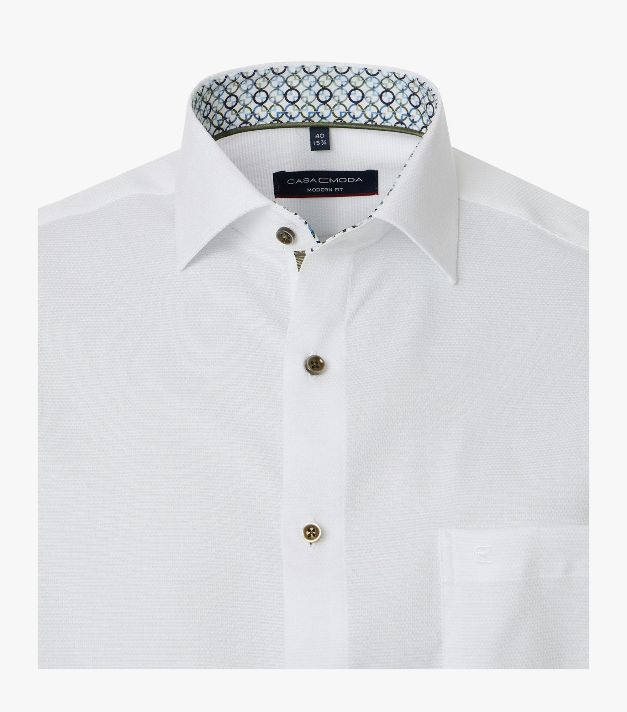 Ein Businesshemd im uni Muster in der Farbe Weiß