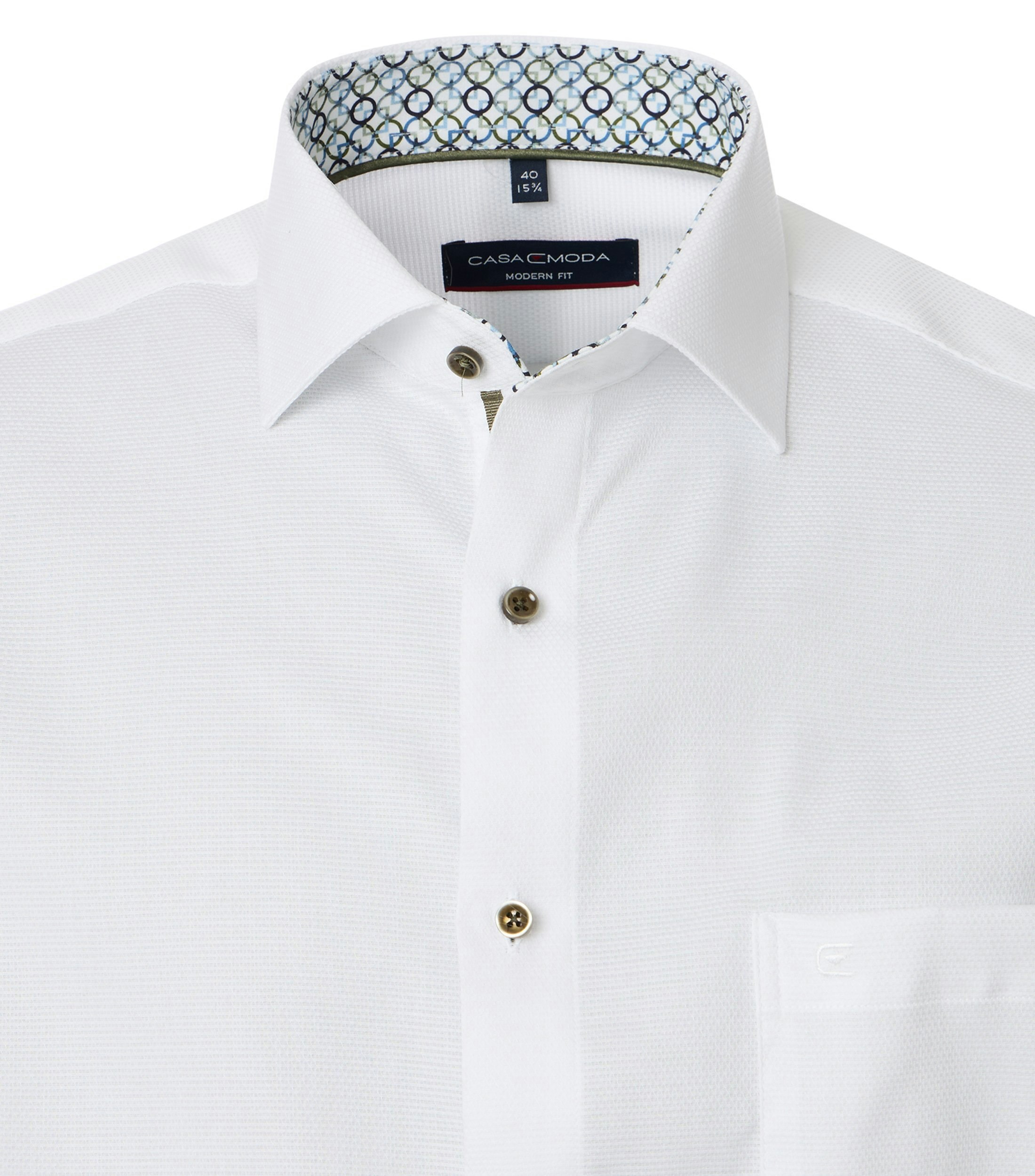 Ein Businesshemd im uni Muster in der Farbe Weiß