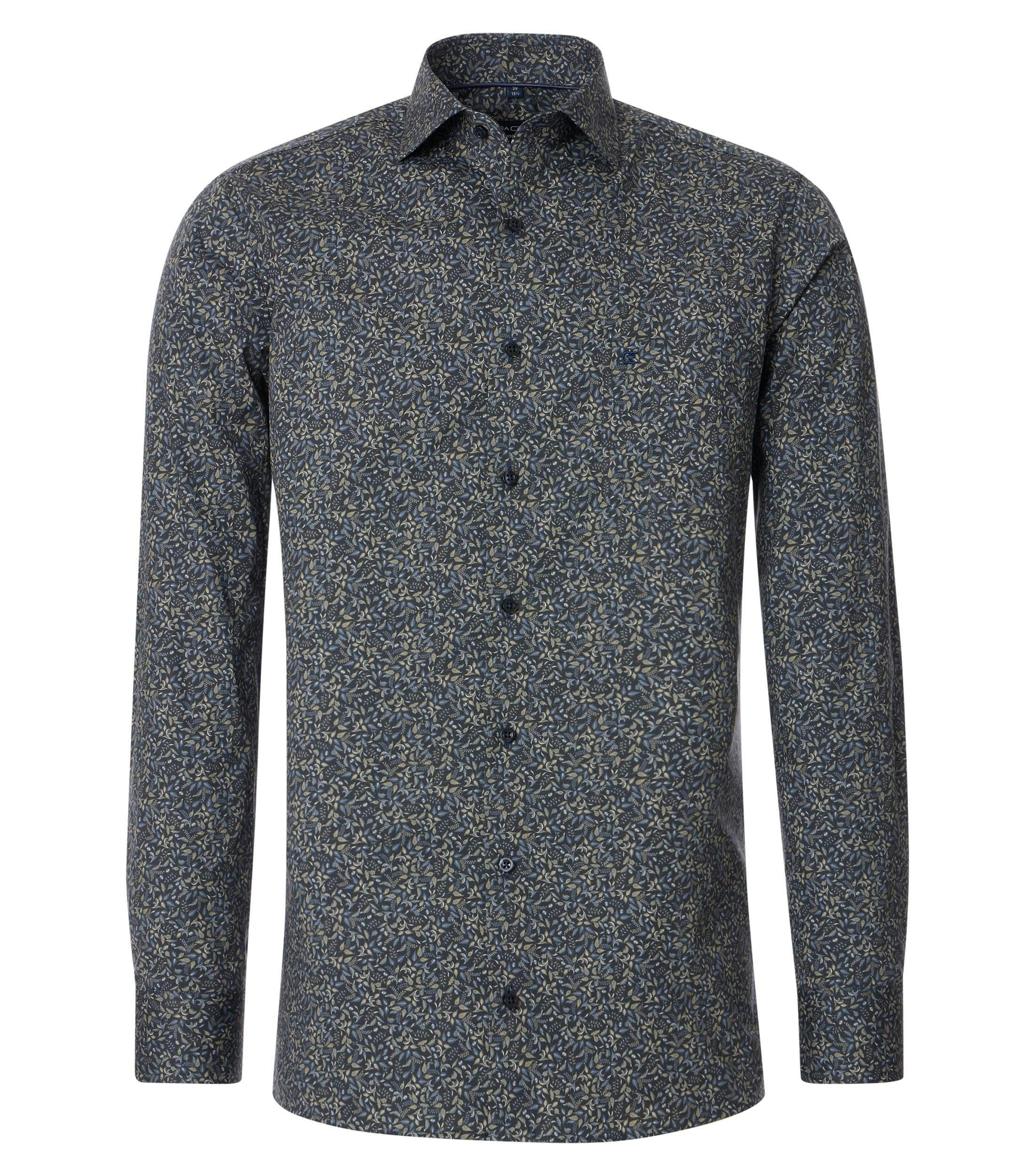 Ein Businesshemd im Print Muster in der Farbe Dunkelblau