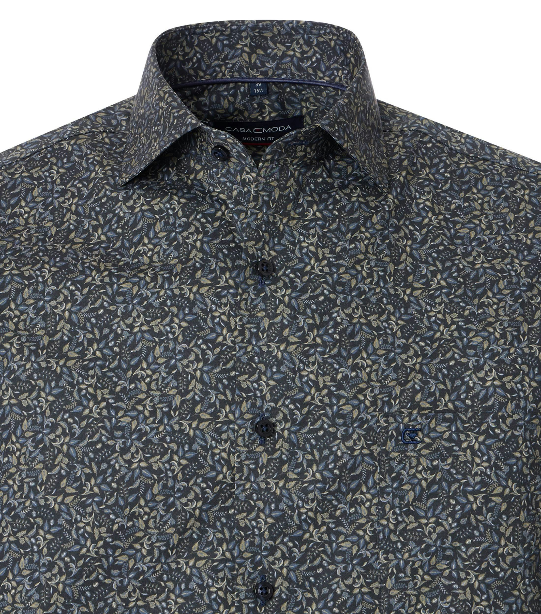 Ein Businesshemd im Print Muster in der Farbe Dunkelblau